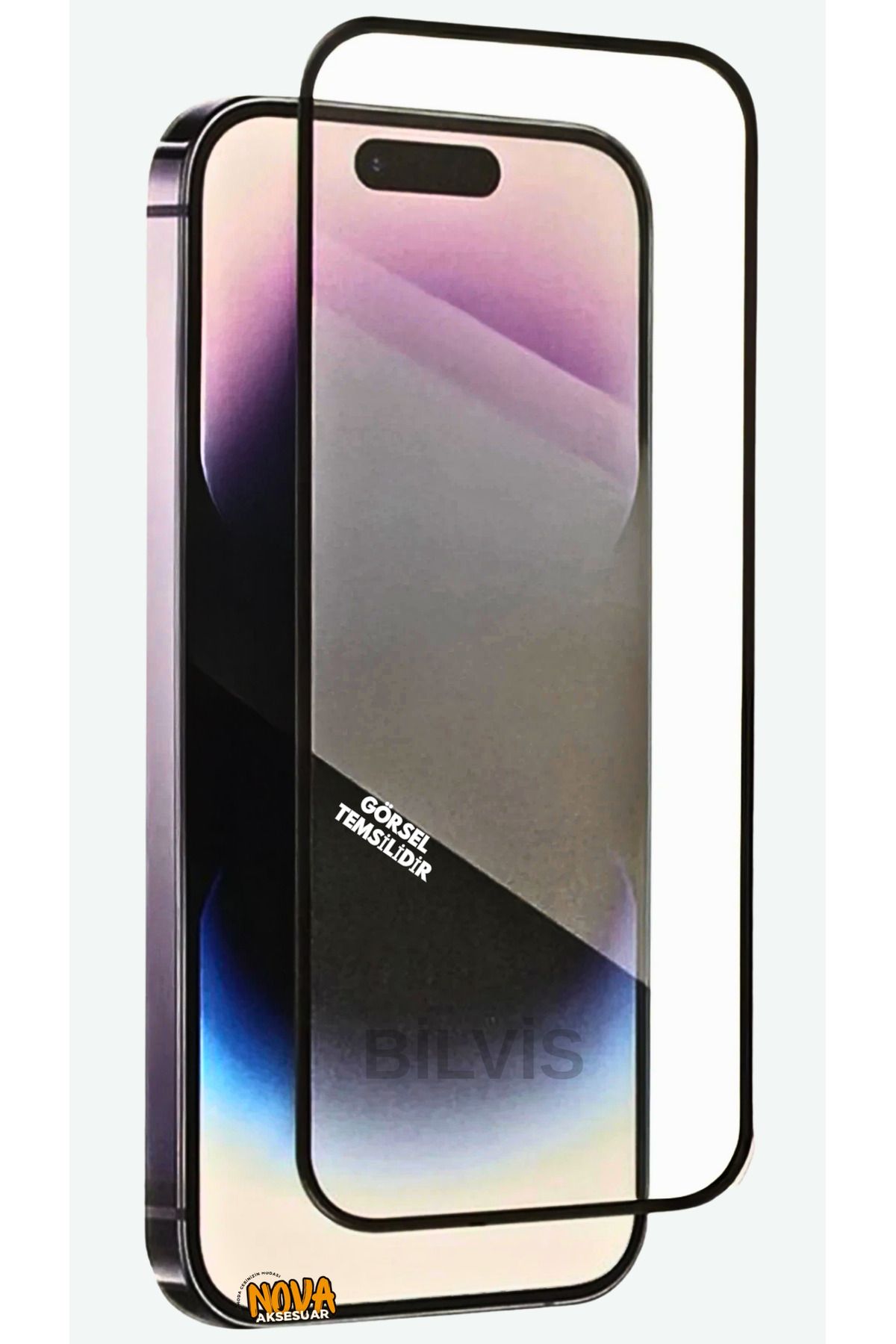 cepmoda iPhonE 15 | 3D KIRILMAZ CAM (TAM KAPLAR) - Bilvis 3D Premium ESD Antistatik Ekran Koruyucu A+