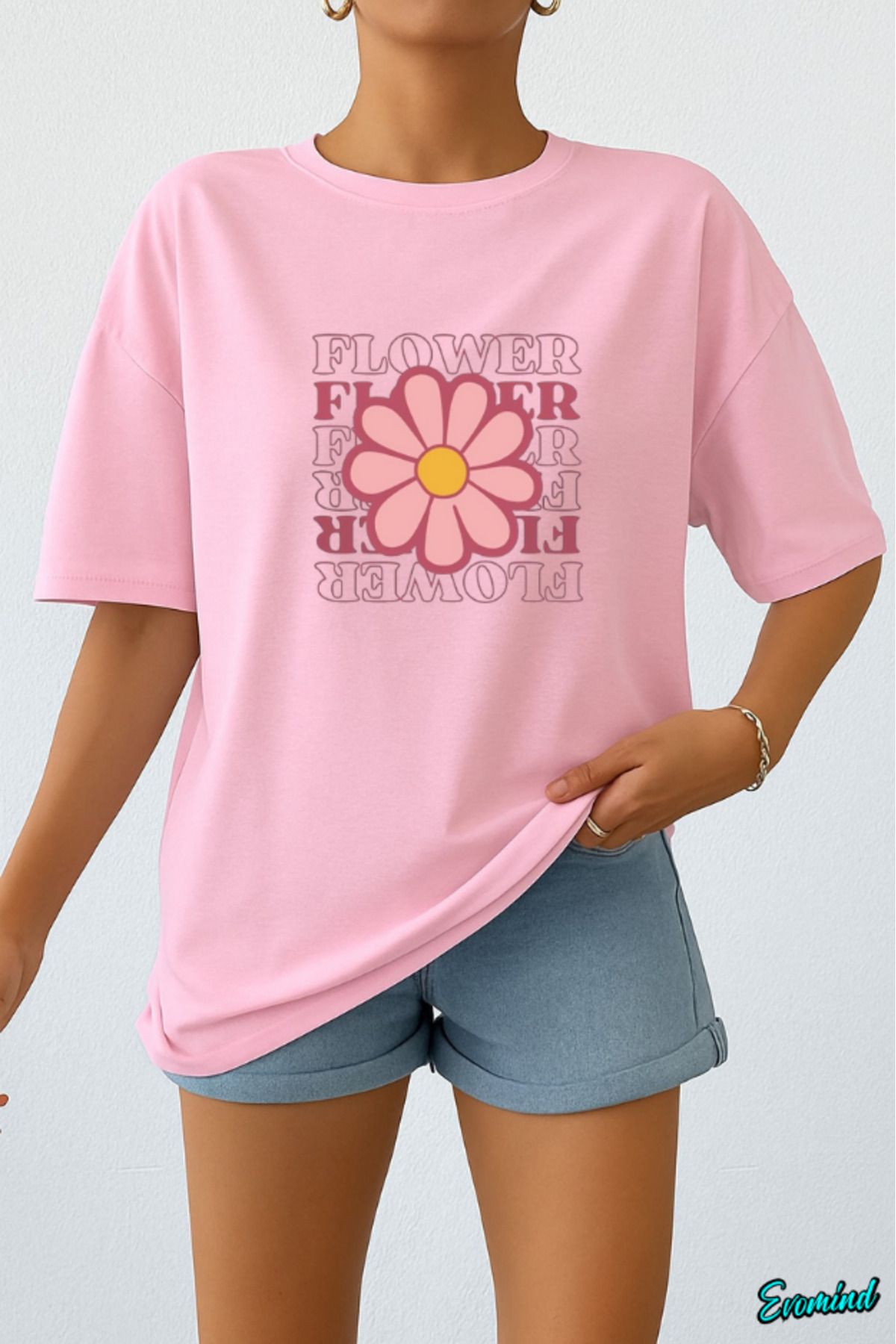 Evomind Flower Baskılı Unisex T-shirt