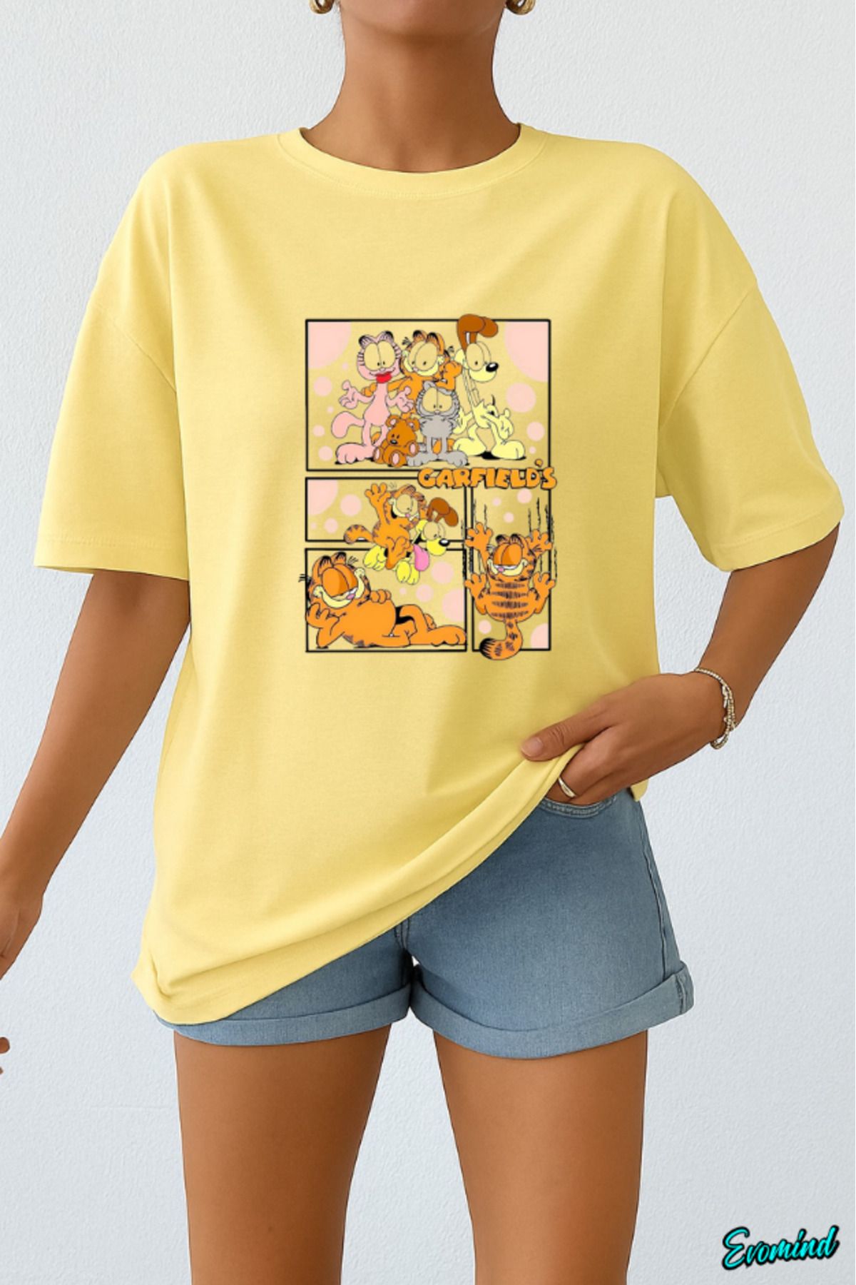 Evomind Çizgi Karakter Baskılı Unisex T-shirt
