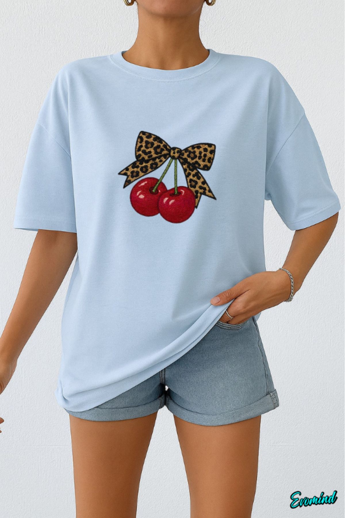 Evomind Kiraz Baskılı Unisex T-shirt