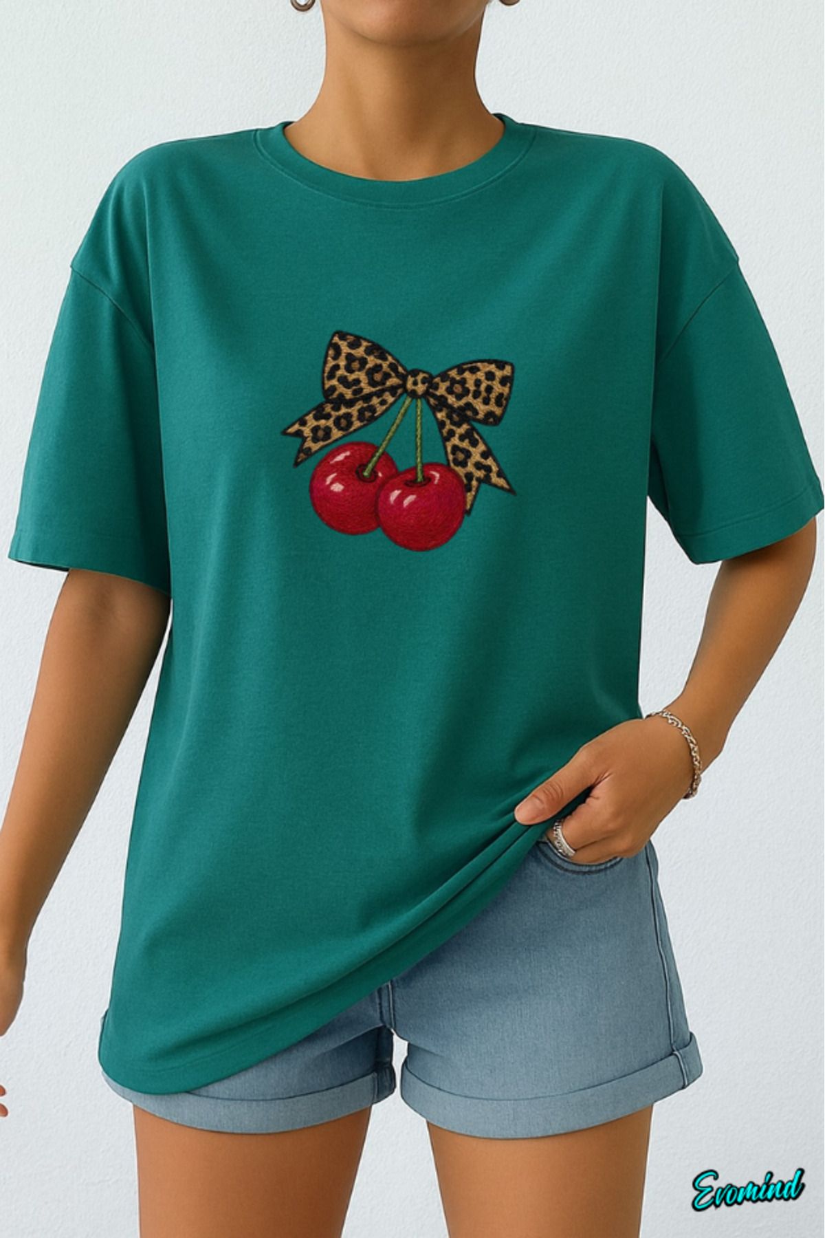 Evomind Kiraz Baskılı Unisex T-shirt