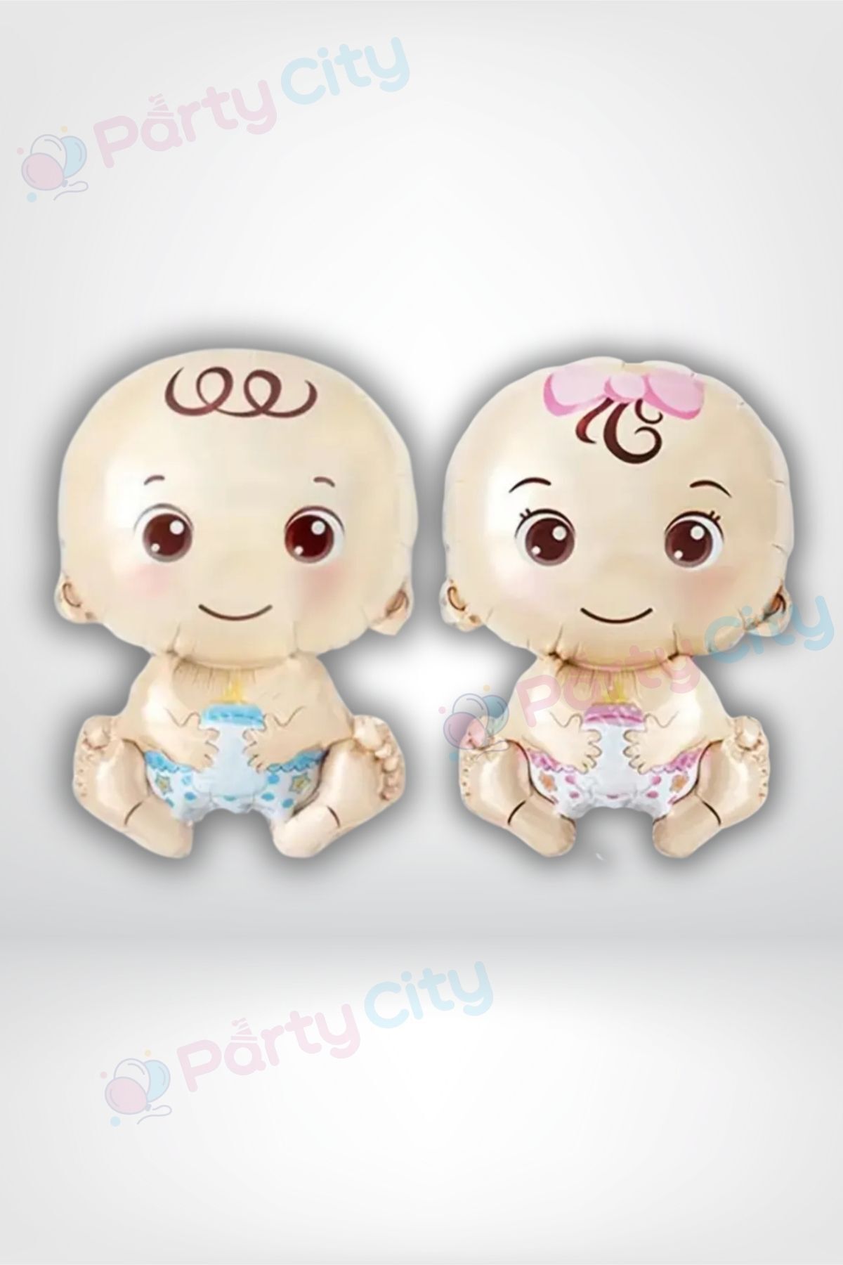 Party City Baby Shower Bebek Folyo Balon Seti | Kız ve Erkek Bebek Figürlü 2'li Parti Balonu