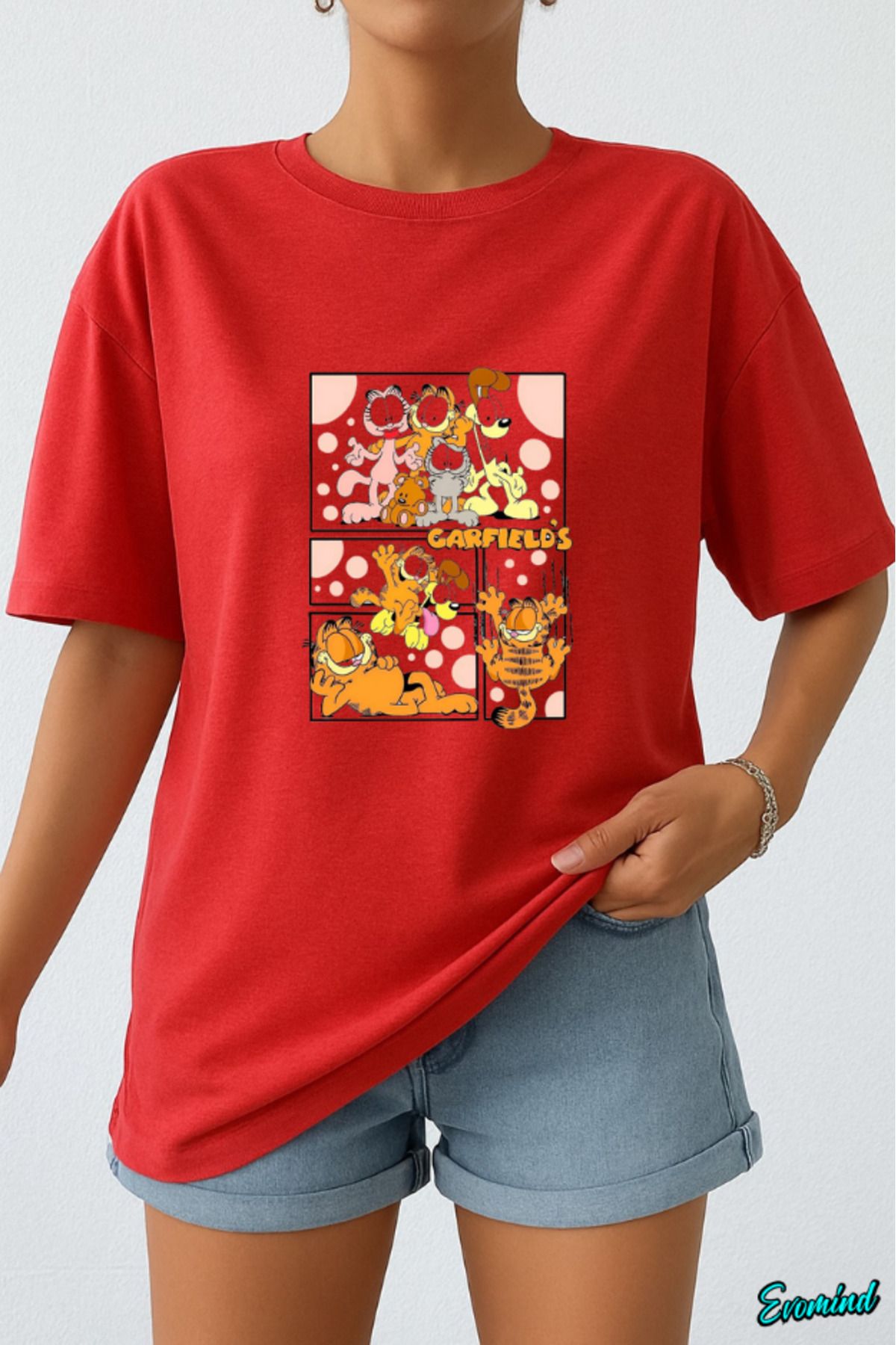 Evomind Çizgi Karakter Baskılı Unisex T-shirt