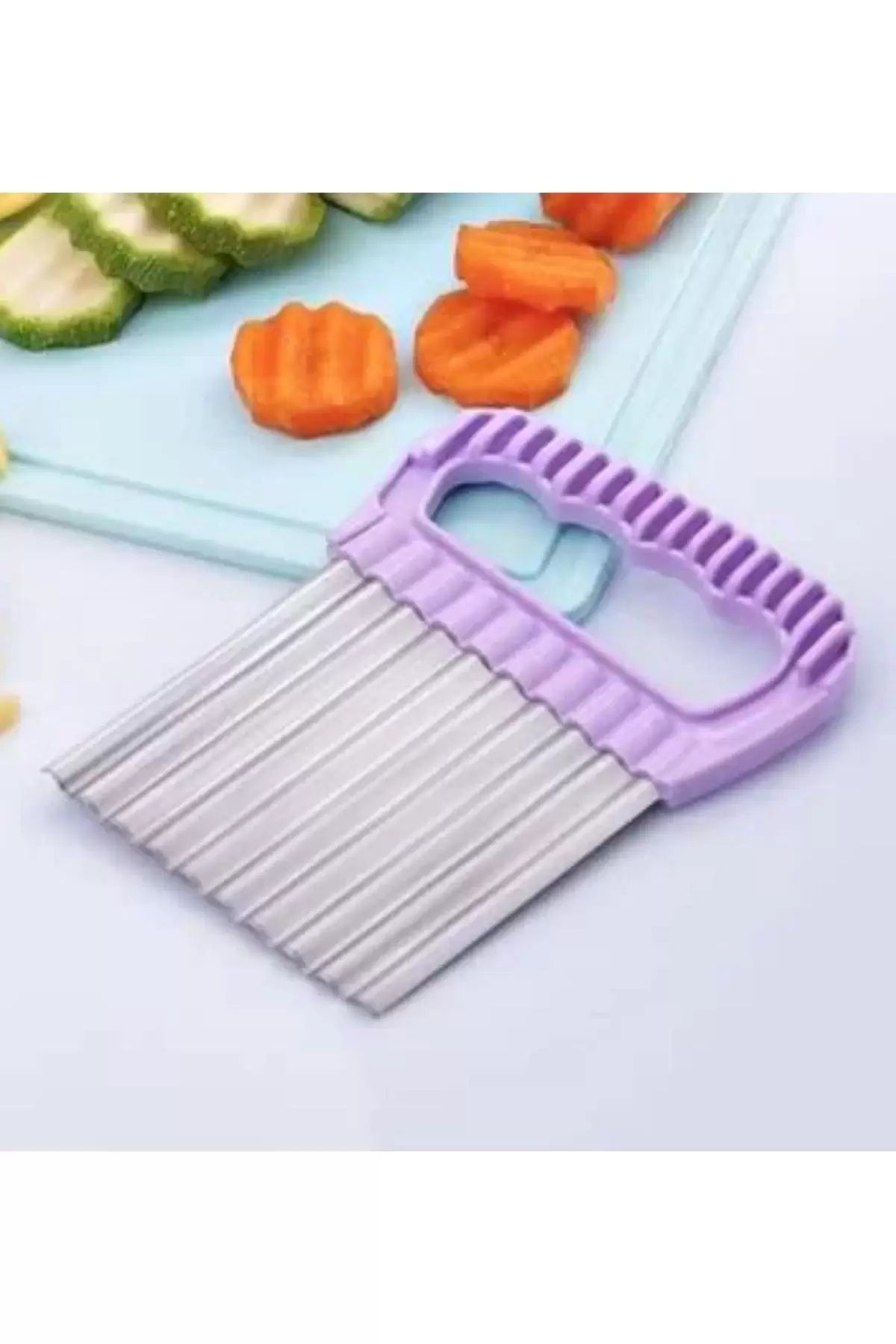 Uçar Cips Dilimleme Tırtıklı Paslanmaz Patates Kesici Doğrayıcı