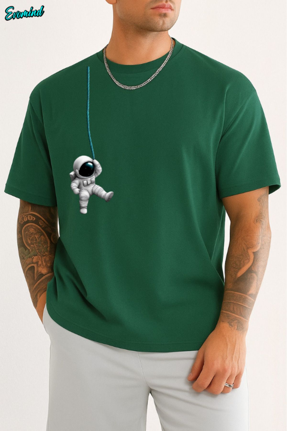 Evomind Astronot Baskılı Unisex T-shirt