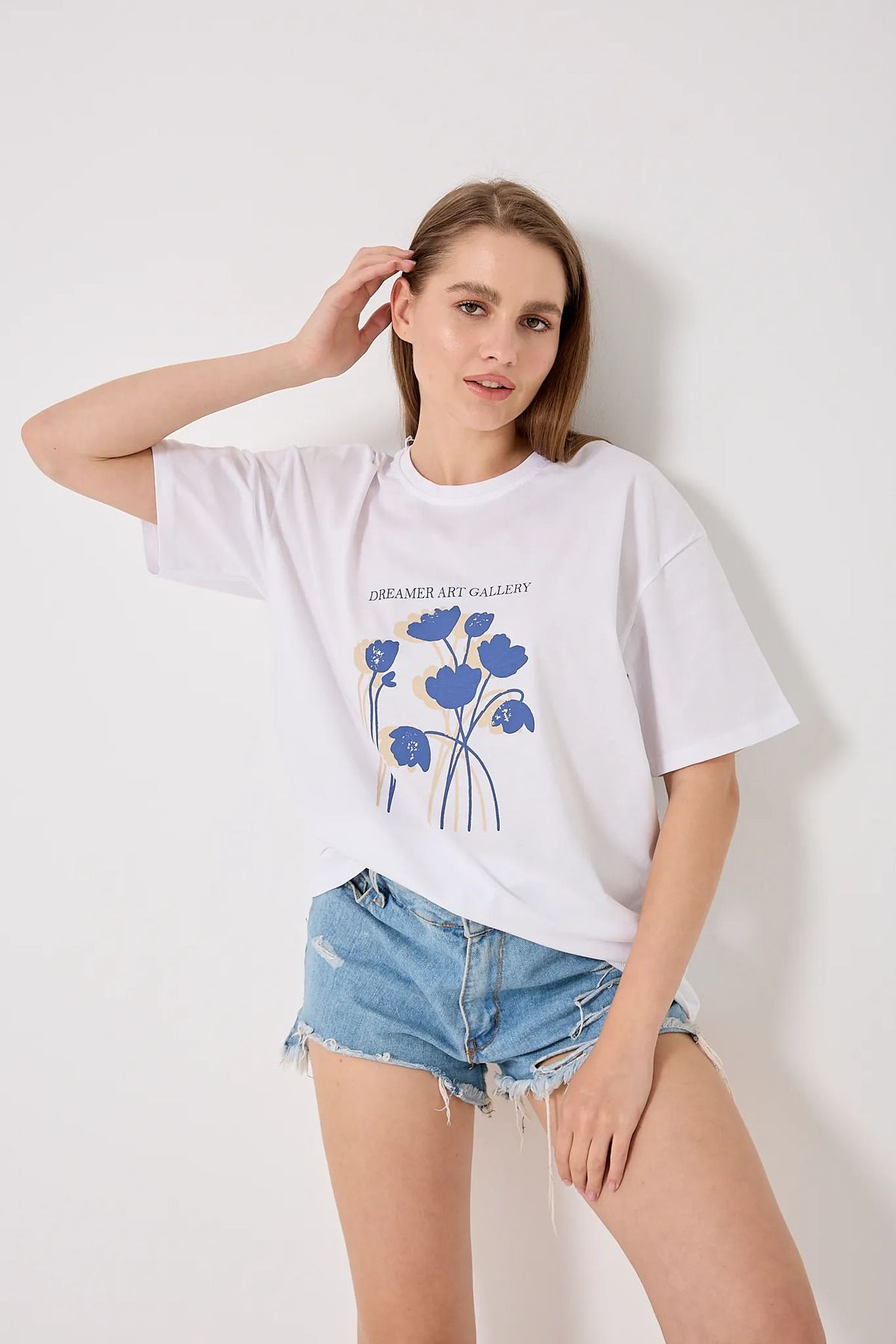sernoy lomera SL4614-Oversize DREAMER ART GALLERY Yazı Baskılı T-Shirt