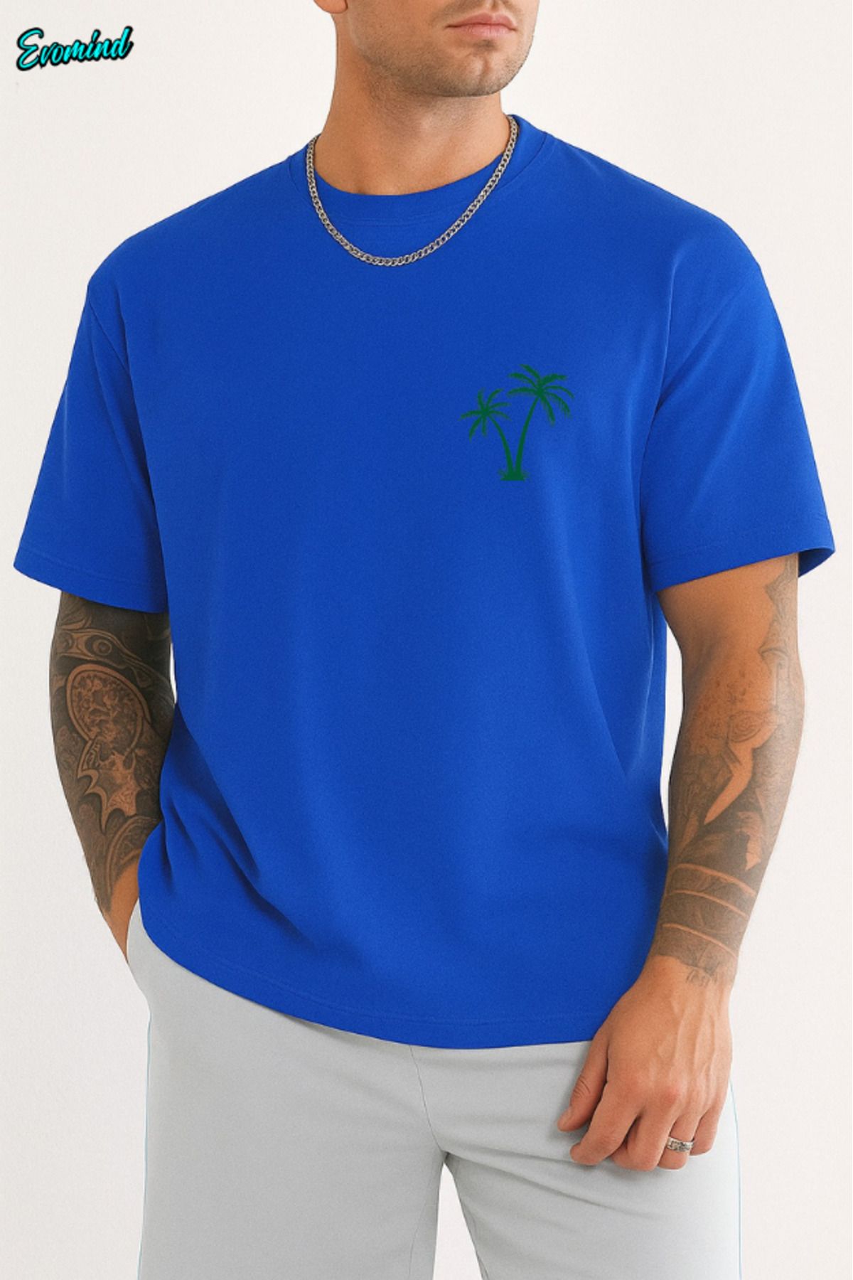 Evomind Palmiye Ağacı Baskılı Unisex T-shirt