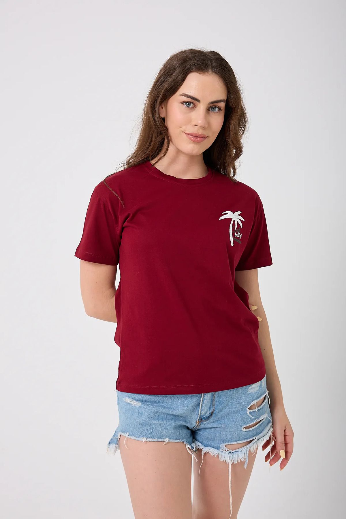 sernoy lomera SL4624 - Oversize PALMİYE Baskılı T-Shirt