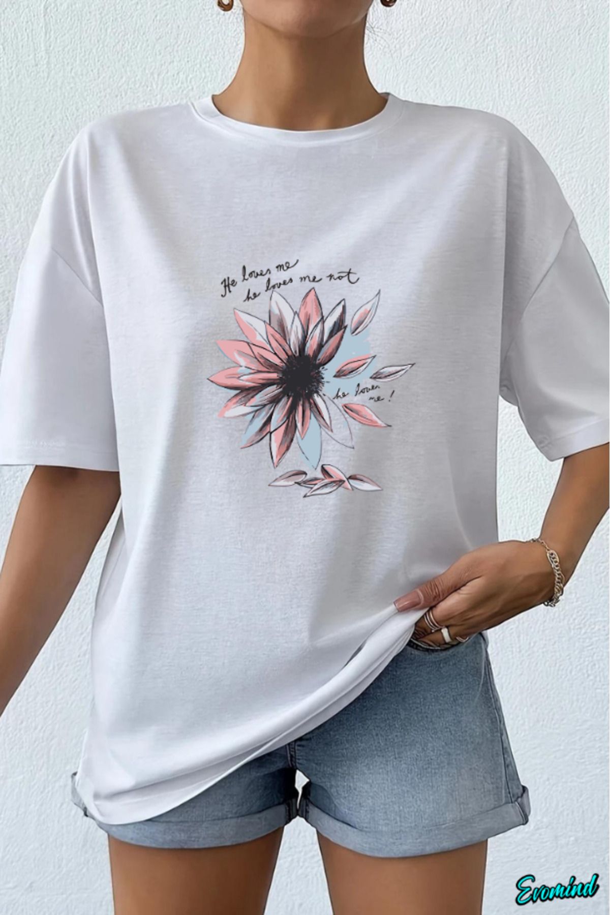 Evomind Papatya Baskılı Unisex T-shirt