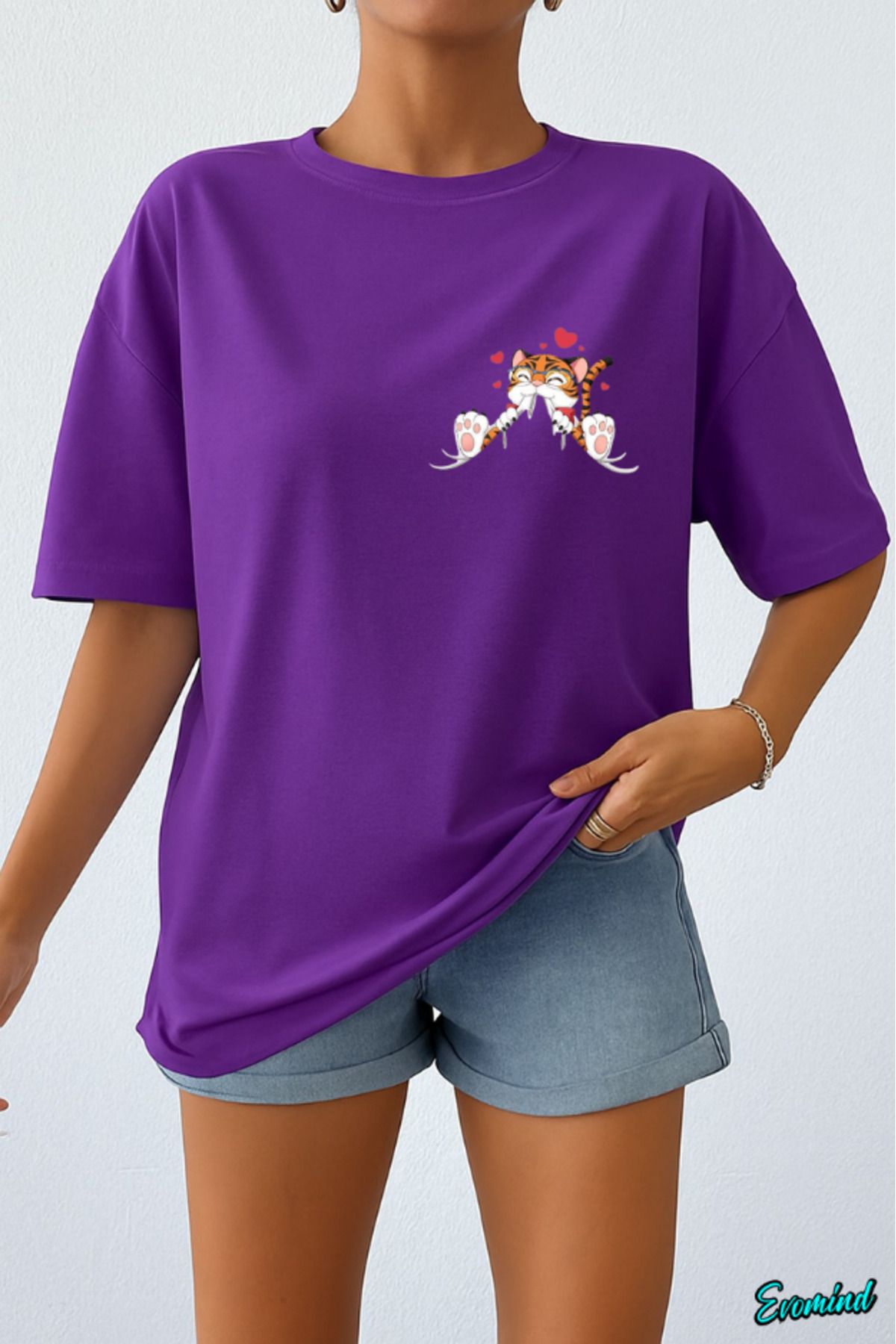 Evomind Kedi Baskılı Unisex T-shirt