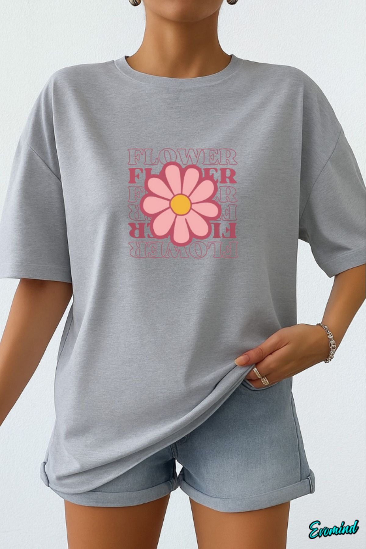 Evomind Flower Baskılı Unisex T-shirt