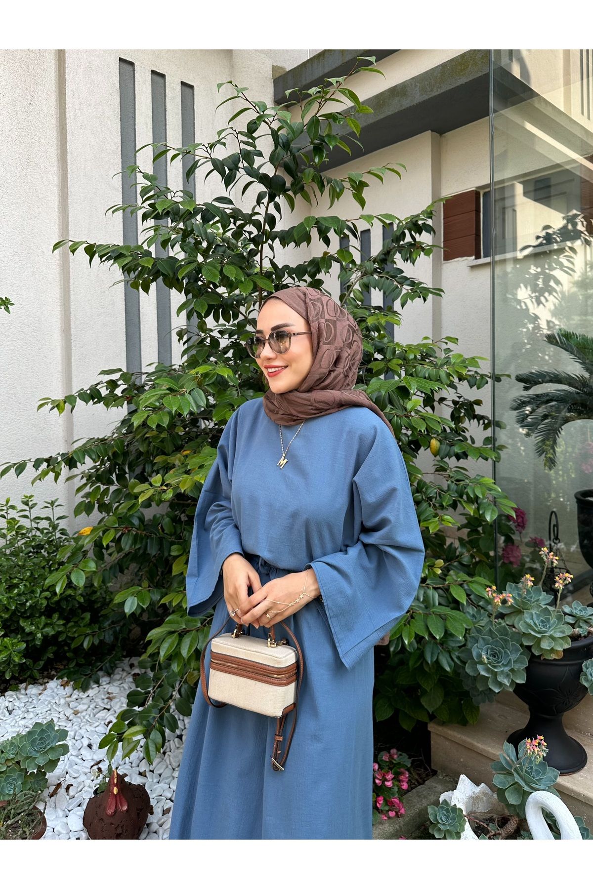Moda Lippa Organik Şile Bezi İndigo Etekli Takım