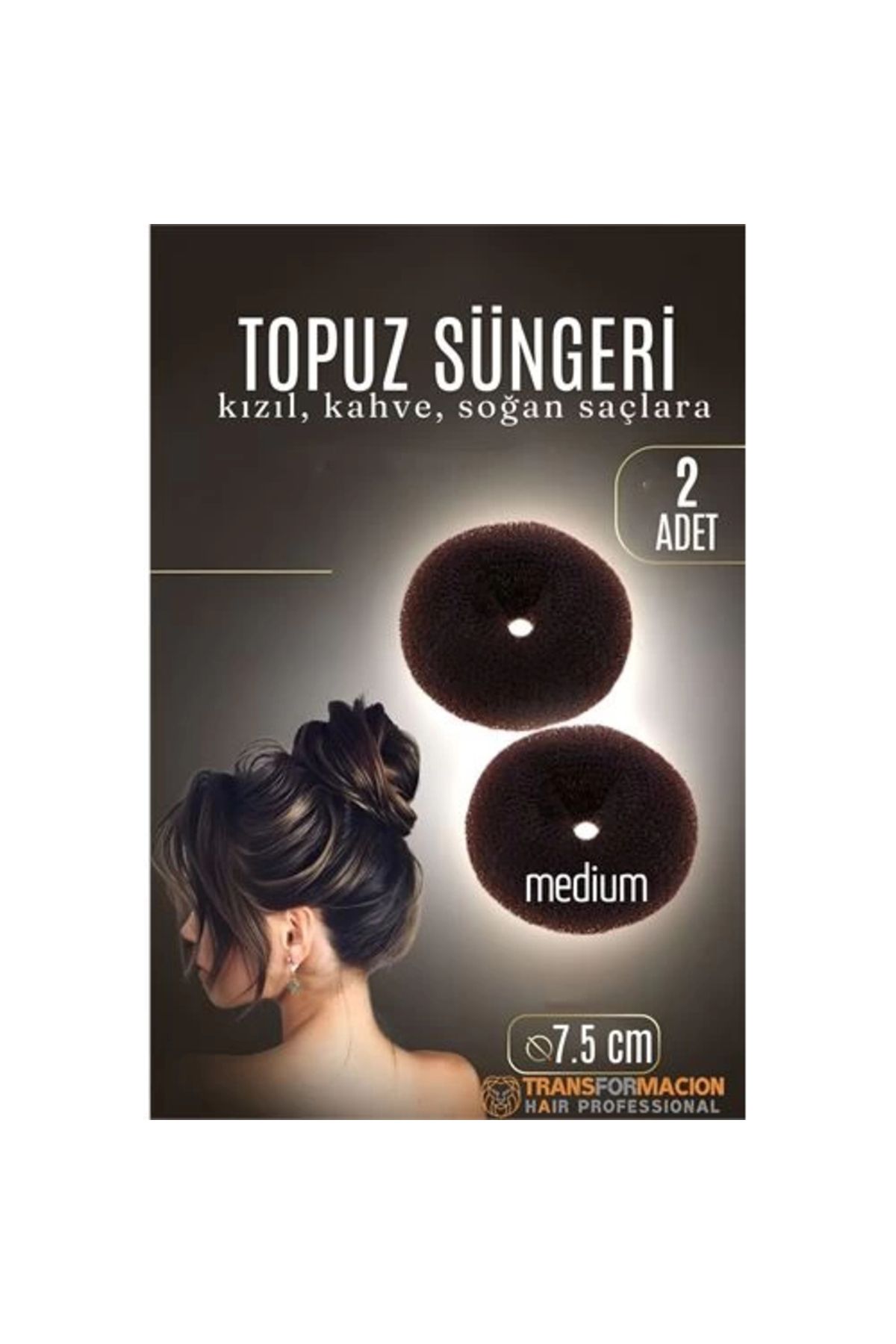 No8 Home KAHVE Mini Saç Topuz Süngeri 2 ADET 7.5 CM Çap 3 cm Kalınlık