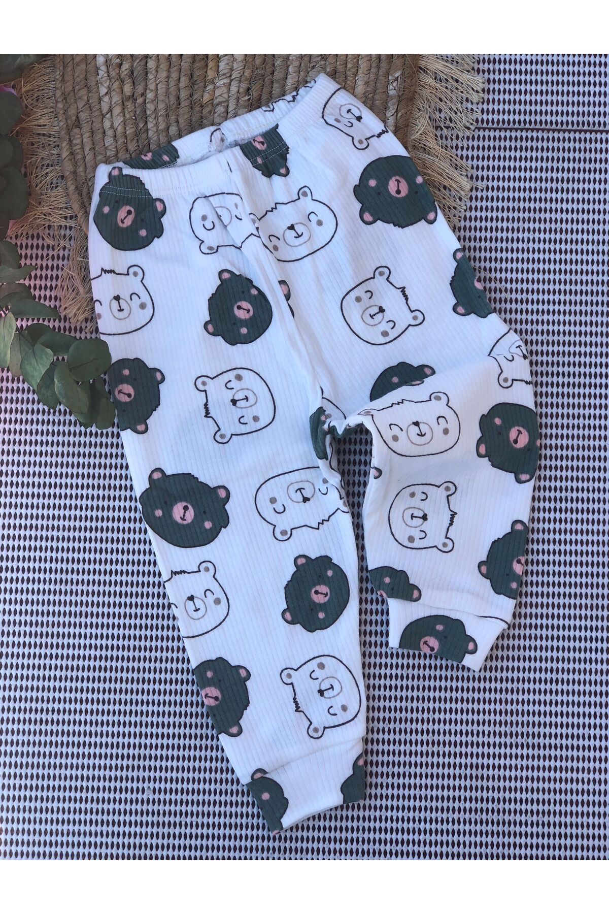 TiniMiny Kİds Ayı Kafa Baskılı Manşetli Bebe Alt