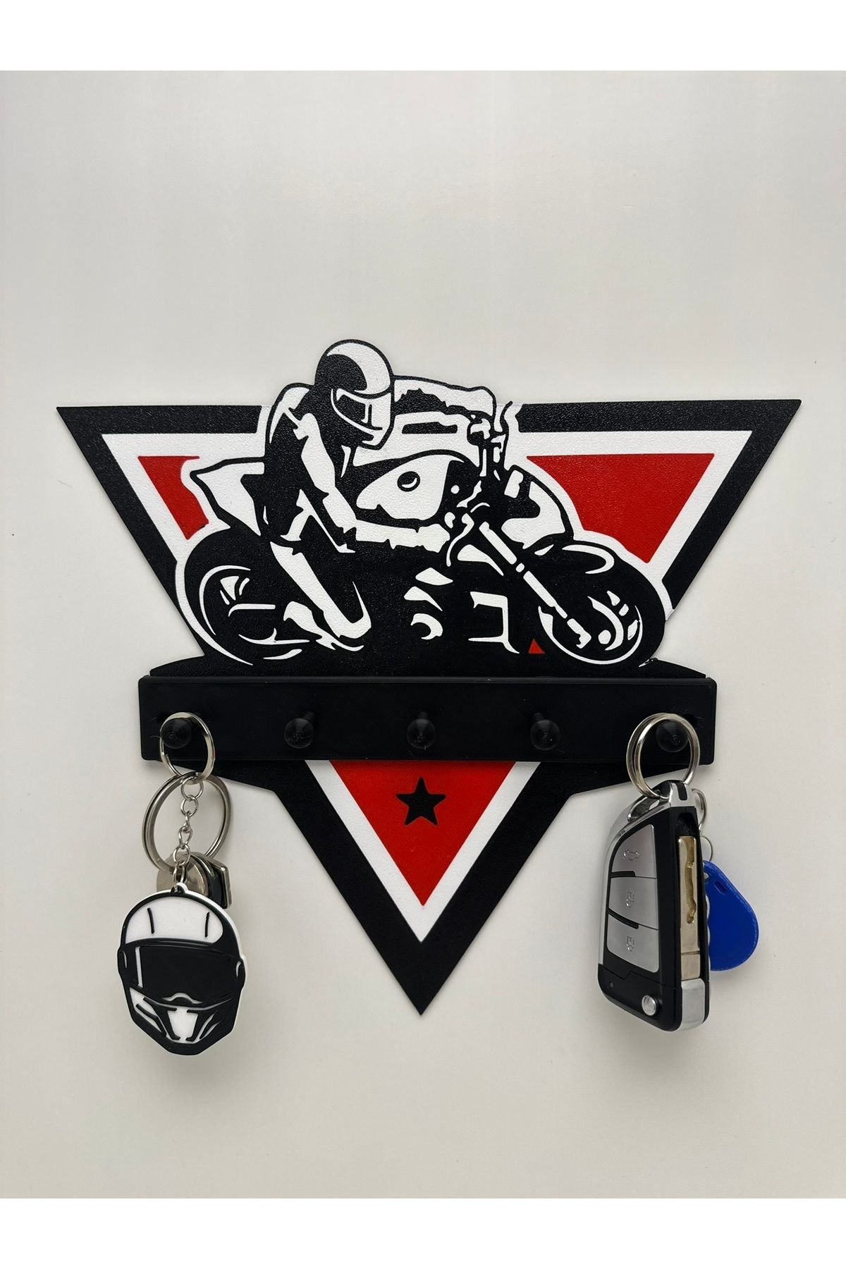 Butik 3D Dekoratif Motorcu Anahtar Askılığı V3