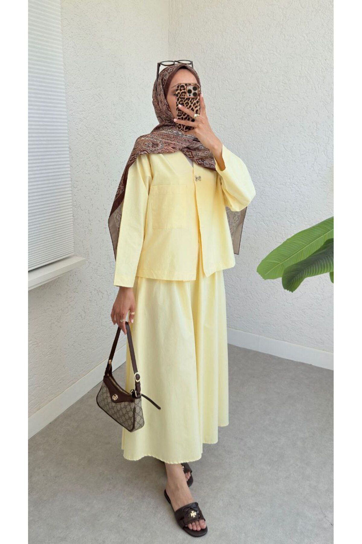 Castivo Fashion Cepli Kısa Ceket & A-Kesim Uzun Etek İkili Takım