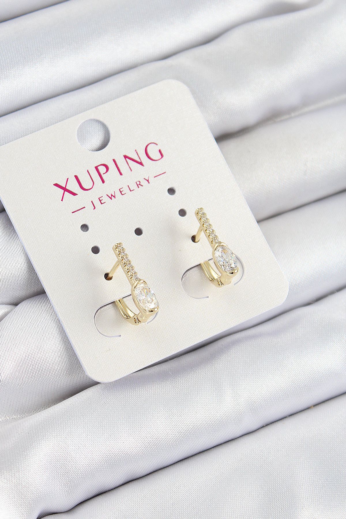 norsary Xuping Zirkon Taşlı I Model Gold Renk Kadın Küpe