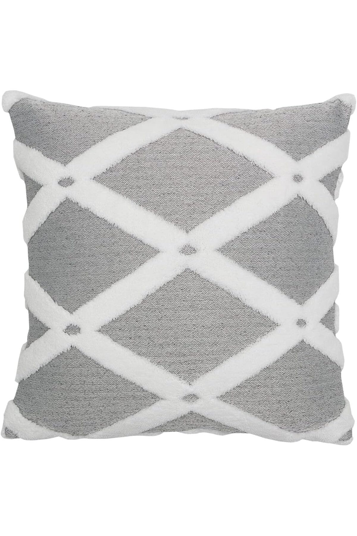 Mena Rise BlackShop Jakarlı Kırlent 43x43 cm Bella Gri 1064272