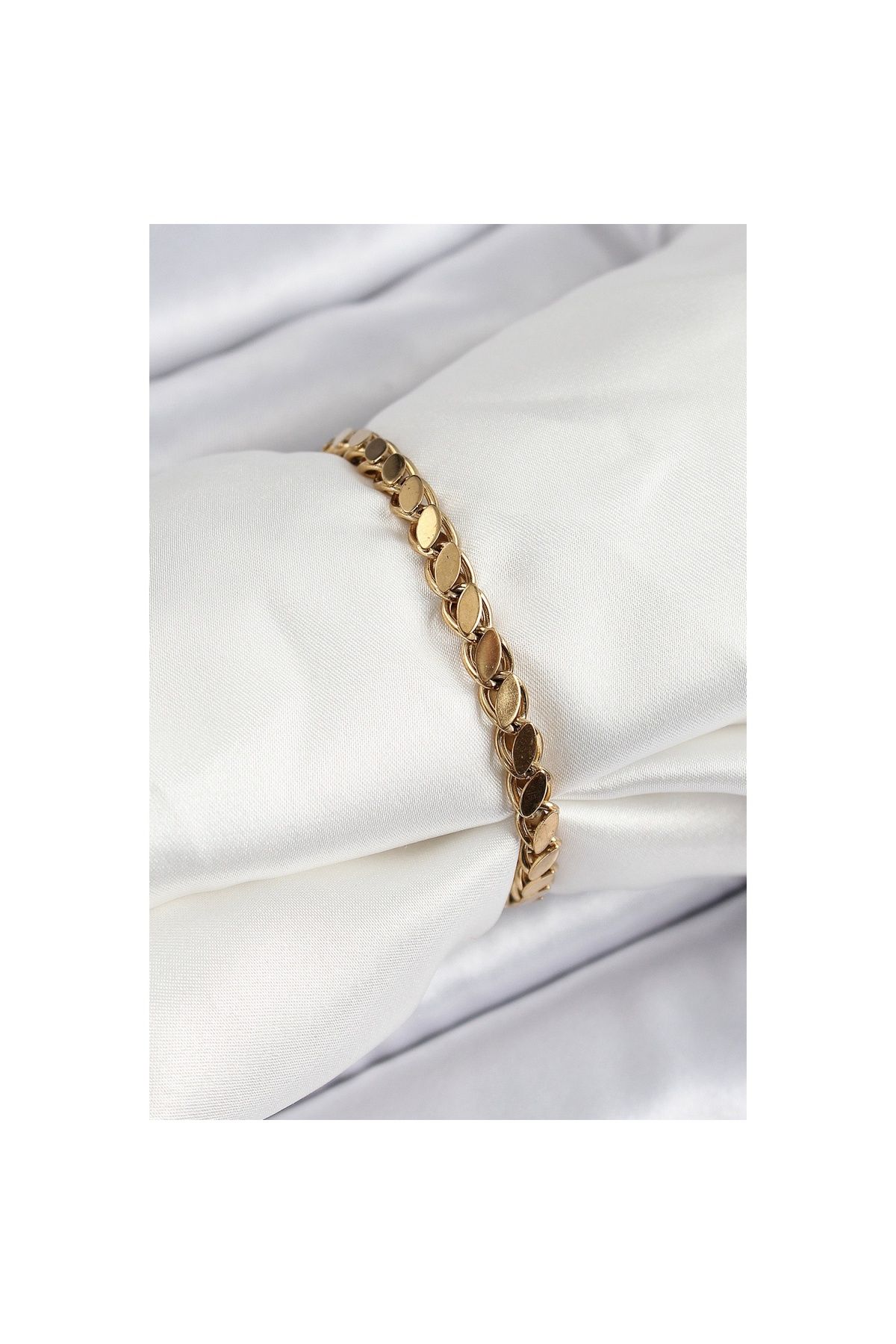 maarketim 316L Çelik Arpa Model Gold Renk Kadın Bilekik