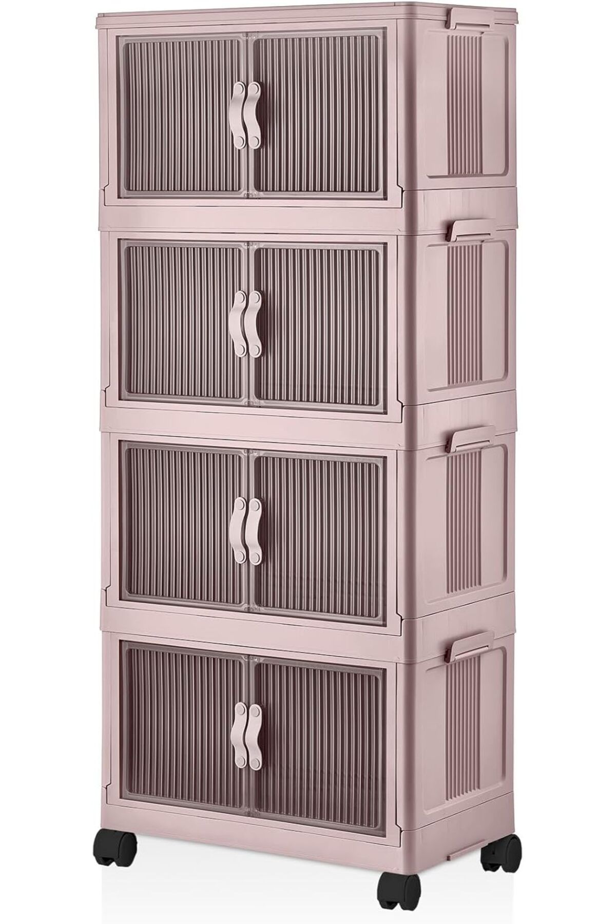 Mena Rise Katlanabilir Modüler Dolap 4 lü 54 cm x 31,7 cm x 127 cm (Şeker Pembe) 1064272