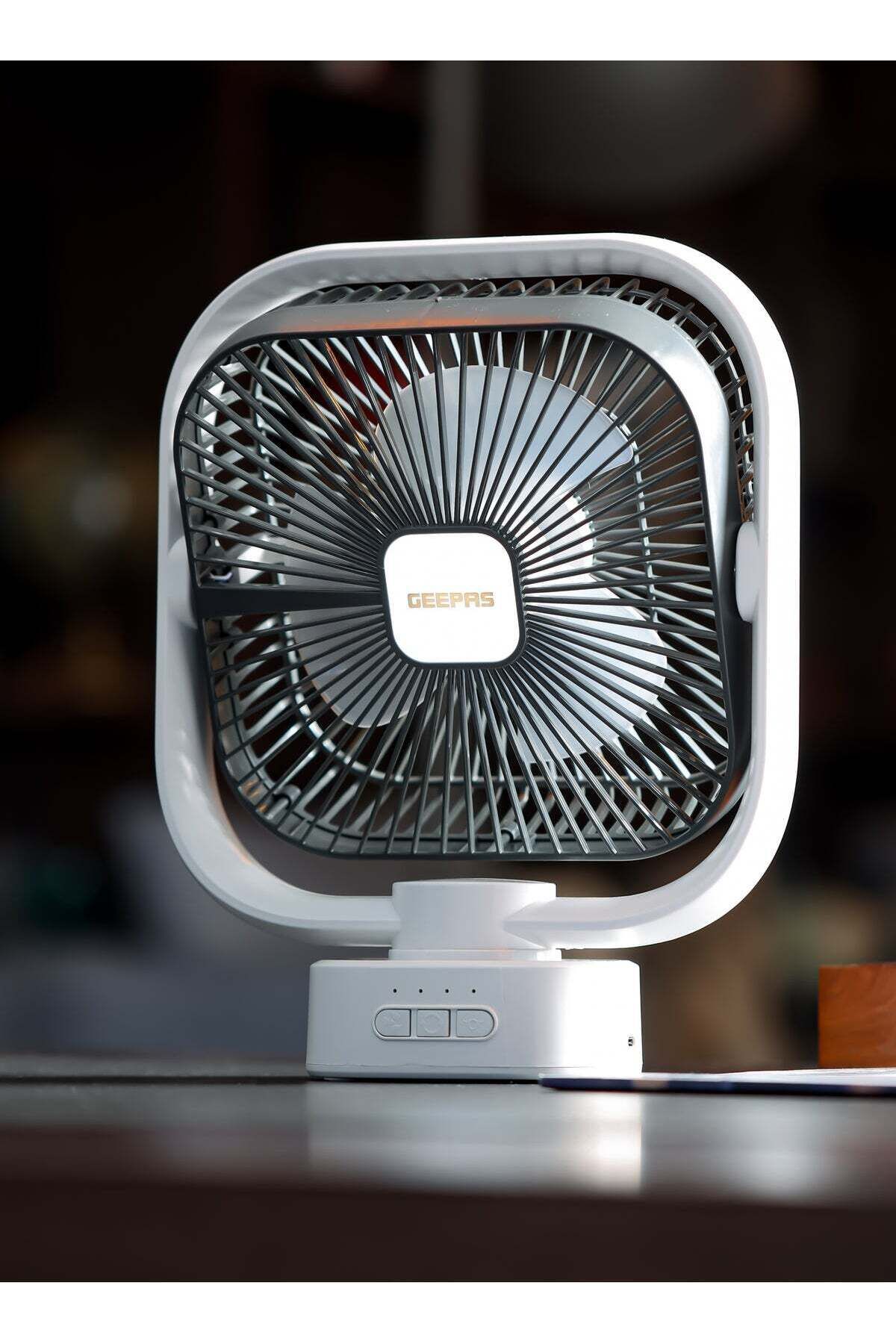 Geepas-2-in-1 Oscillating Led Table Fan With Light Operating For 30 Hours Fans Works 9 Hours 1