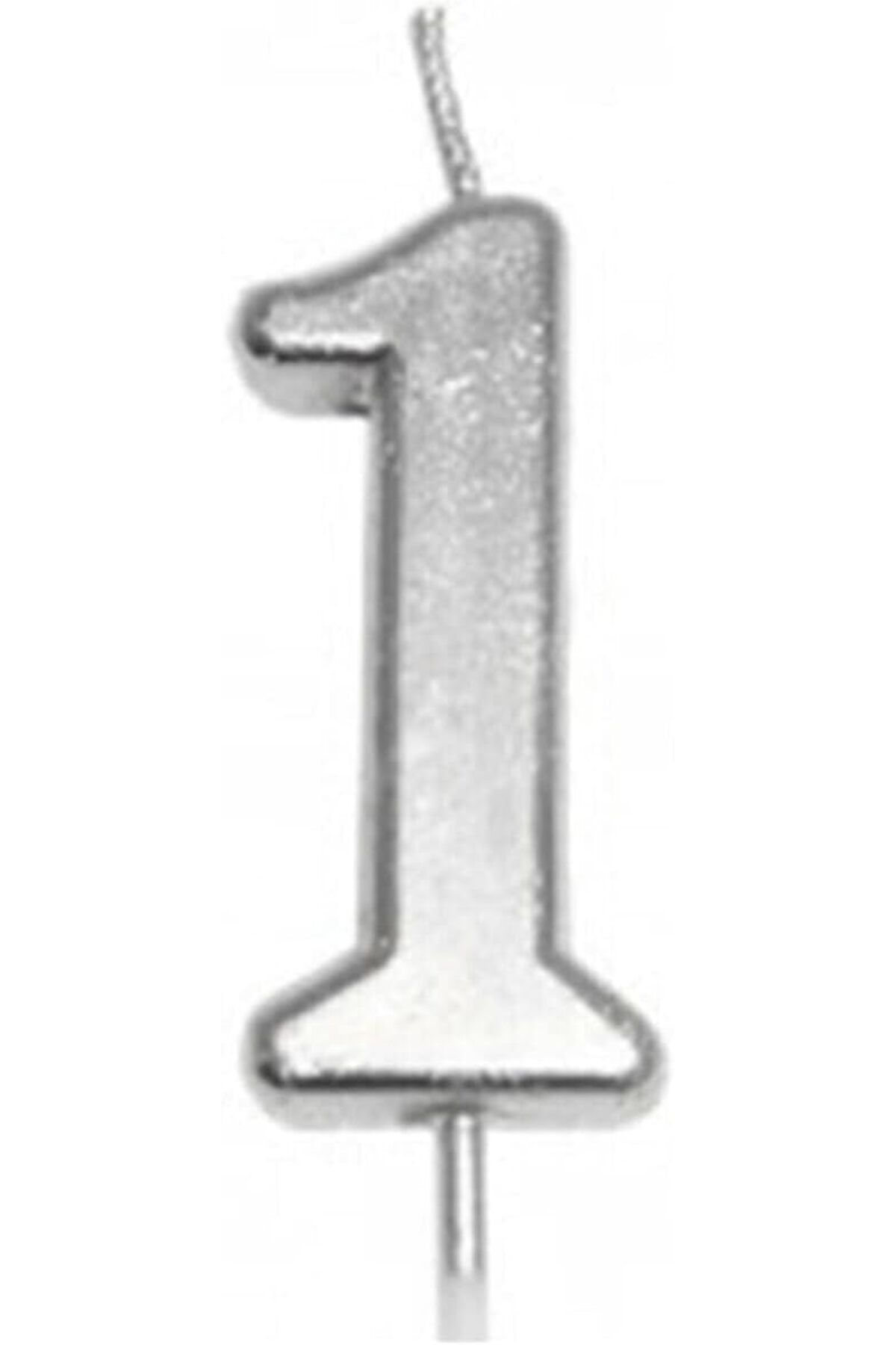 Mena Rise 1 Yaş Gümüş Rakam Mum Gümüş Renk Doğum Günü Pasta Mumu 12 cm bmcNM1116 1064272