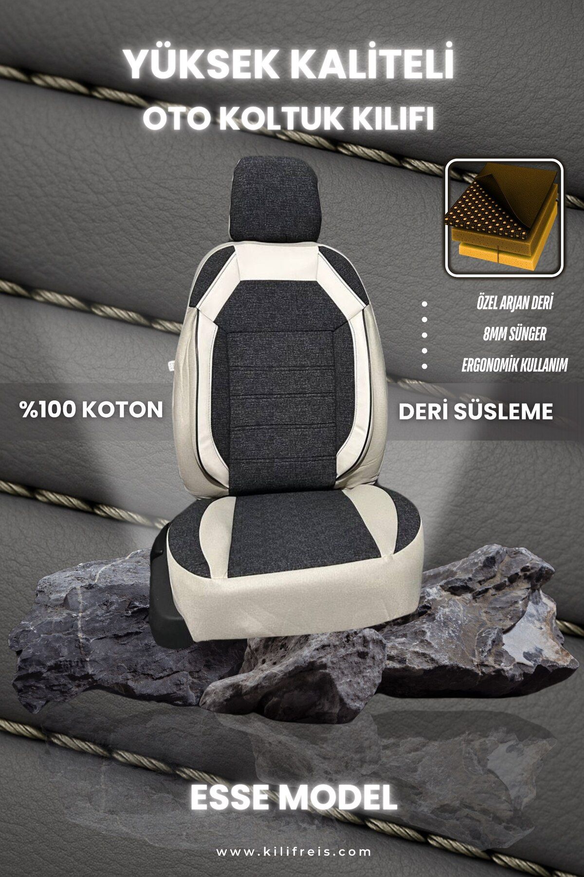 MOD10 ESSE KOLTUK KILIFI Ön Arka 5 Koltuk Tam Set