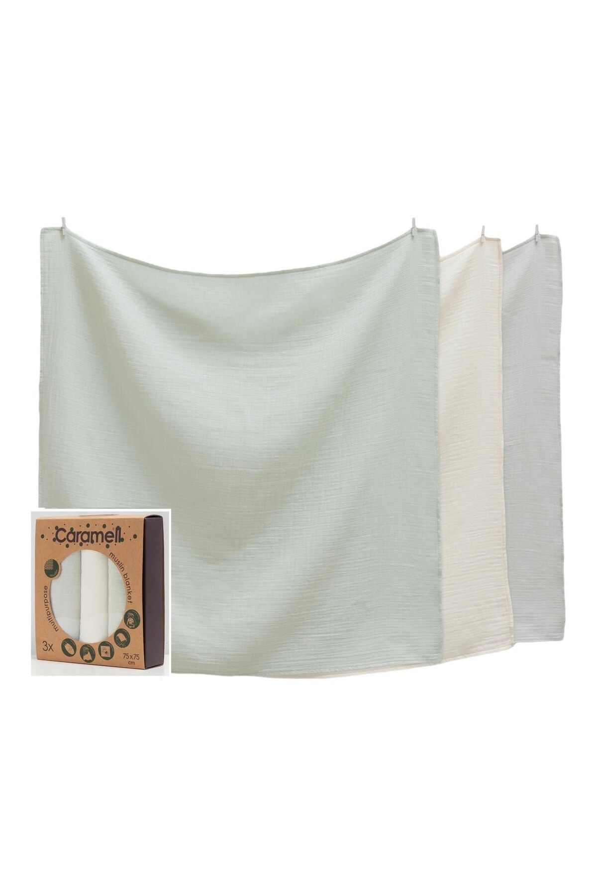 Caramell Basic Müslin Bebek Battaniye 75x75 Cm 2152