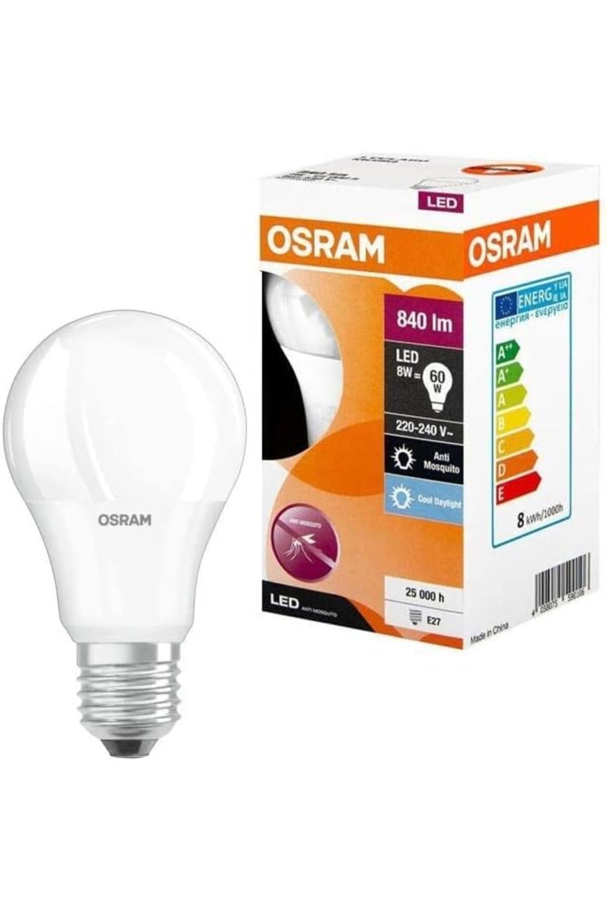Mena Rise CLA60 MOSQ 8W/865 220V E27 FS1/12 1064272