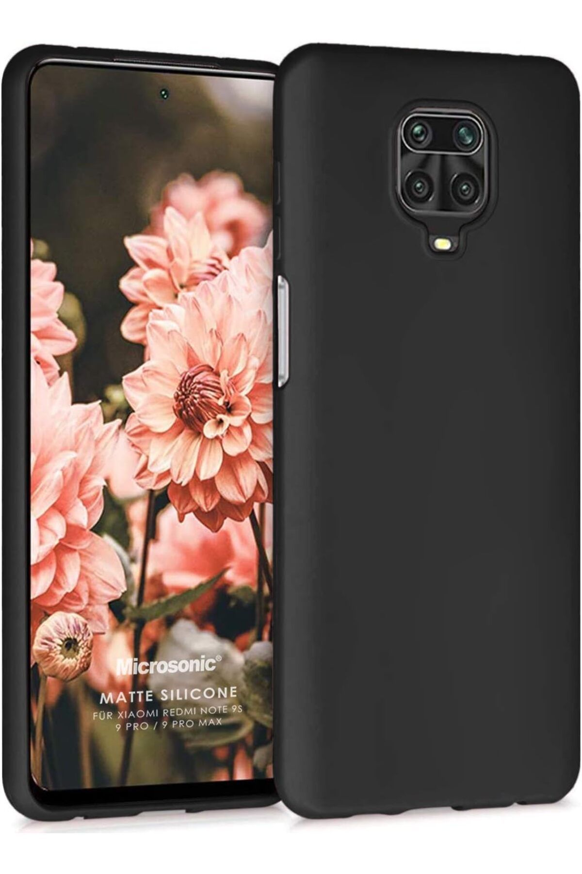 Mena Rise TuonShop Matte Silicone Xiaomi Redmi Note 9S için Kılıf Siyah [Redmi Note 9S ile Uyumlu Kılıf -