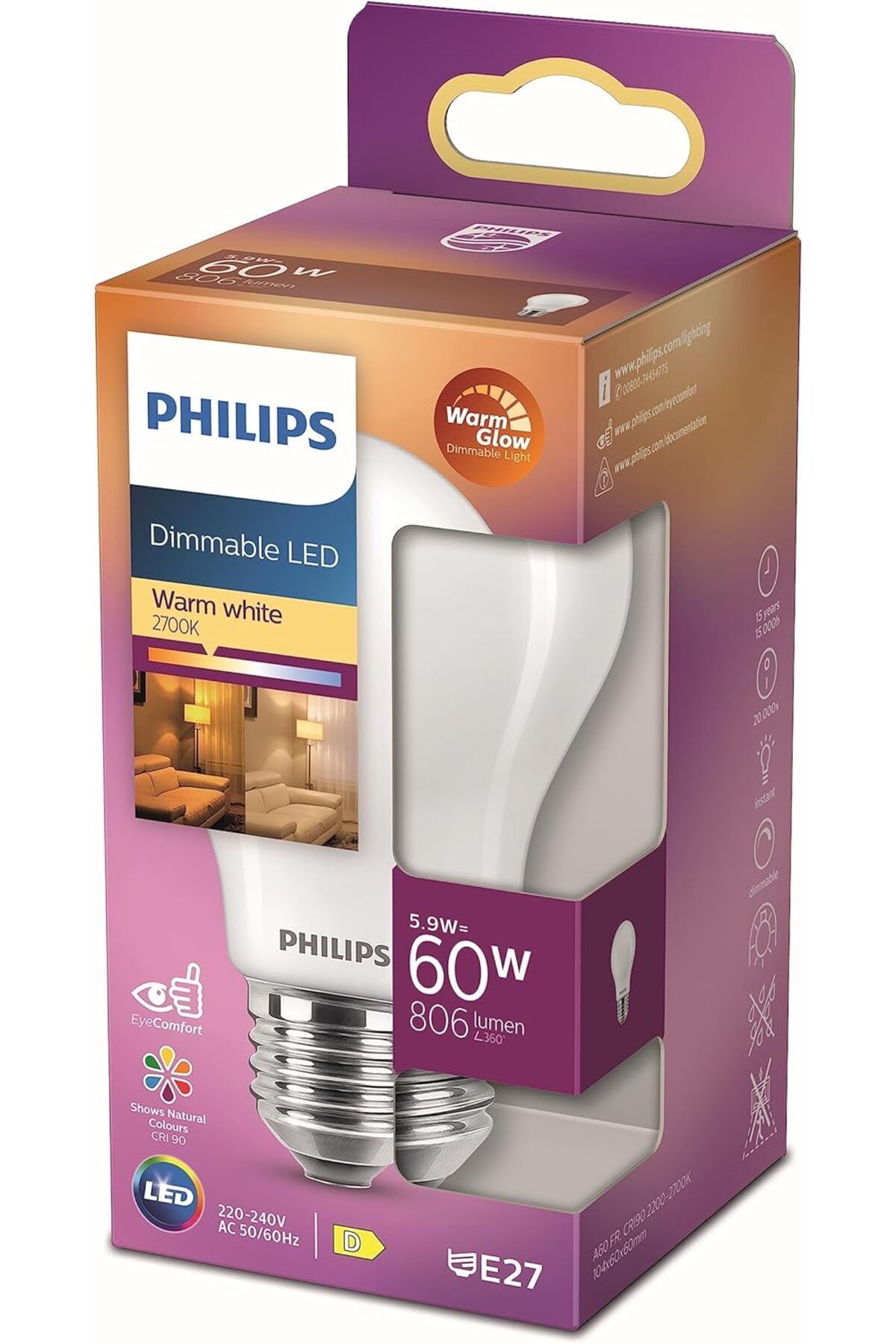 Mena Rise TuonShop LED classic 60W A60 E27 FR WGD90 SRT4 1122991