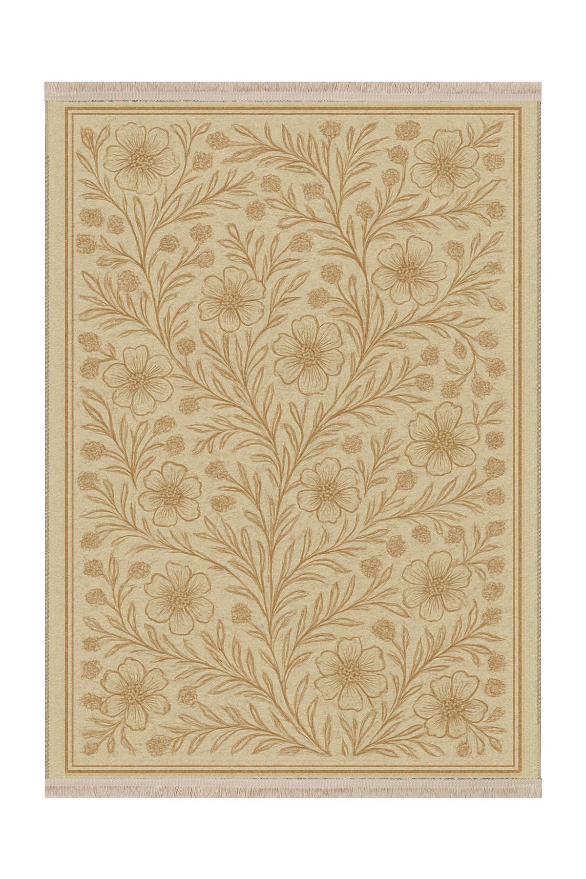Rugs Modern Halı MOSSO Sarı Temalı Yaprak ve Çiçek Desenli Dokuma Taban Modern Dekoratif Halı mosso18