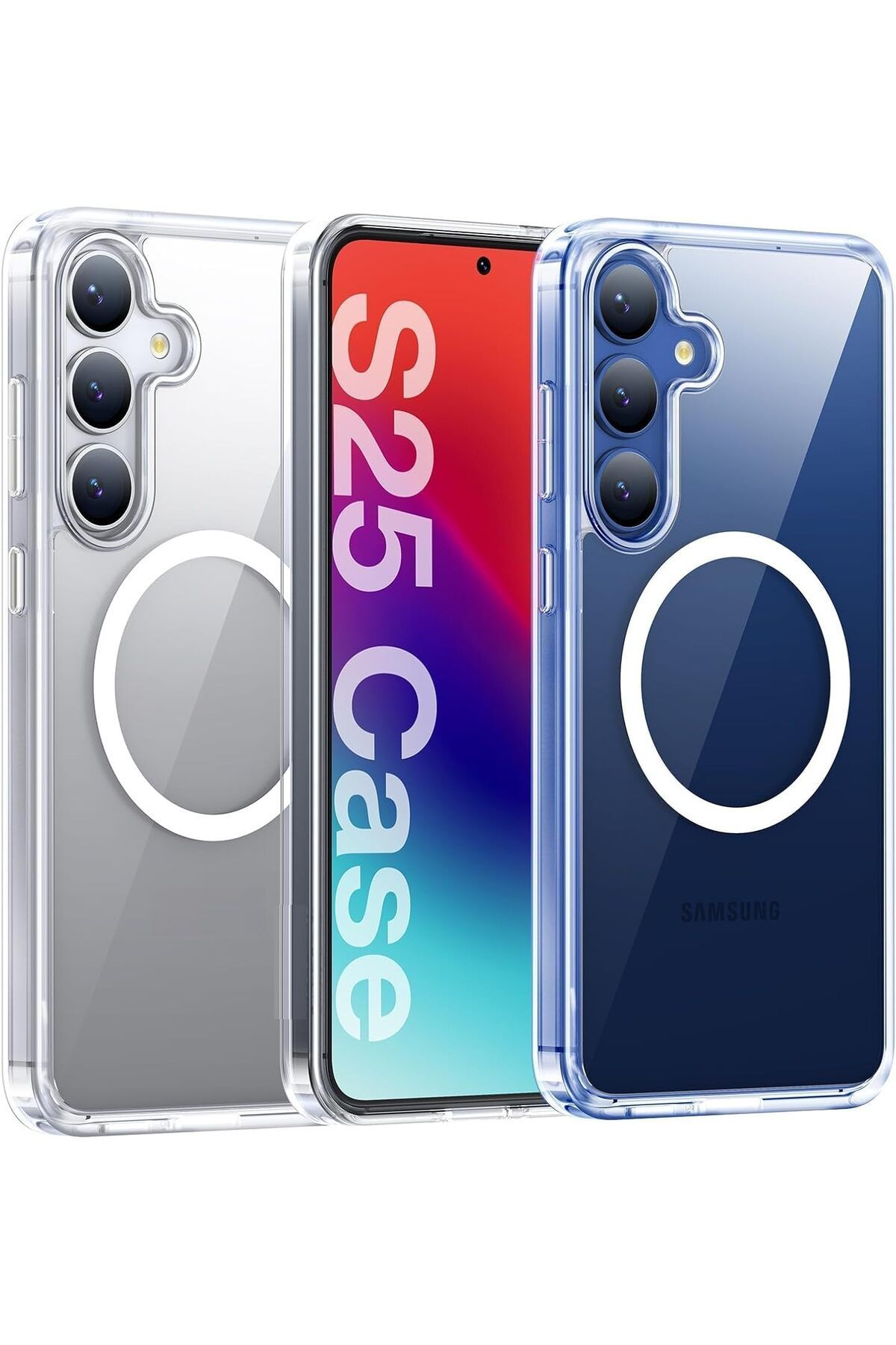 Mena Rise TuonShop Trend Galaxy S25 Ultra Uyumlu Kablosuz Şarj Özellikli Şeffaf Kılıf Silikon Sararmaya