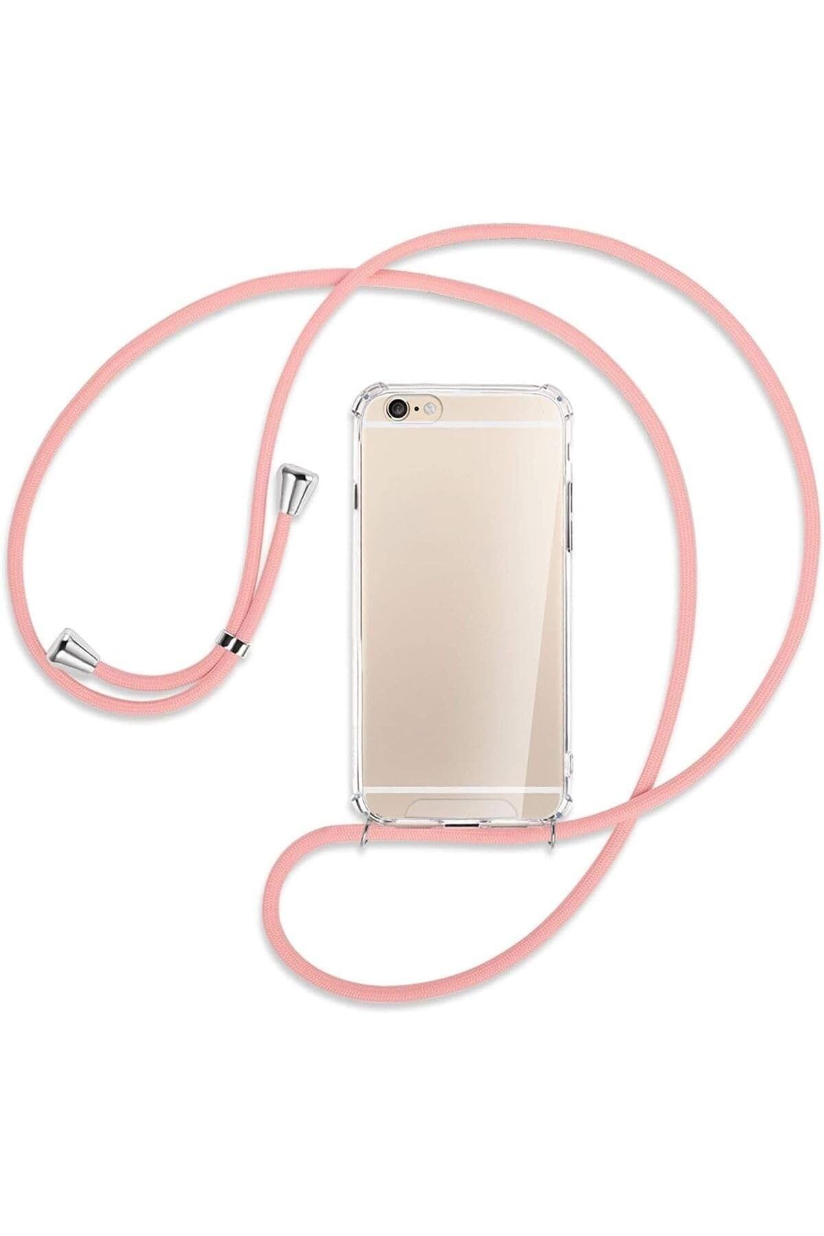 Mena Rise TuonShop İphone 6 / 6s Uyumlu Kılıf Boyun Omuz Askılı Ipli Anti Şok Köşe Korumalı Şeffaf S