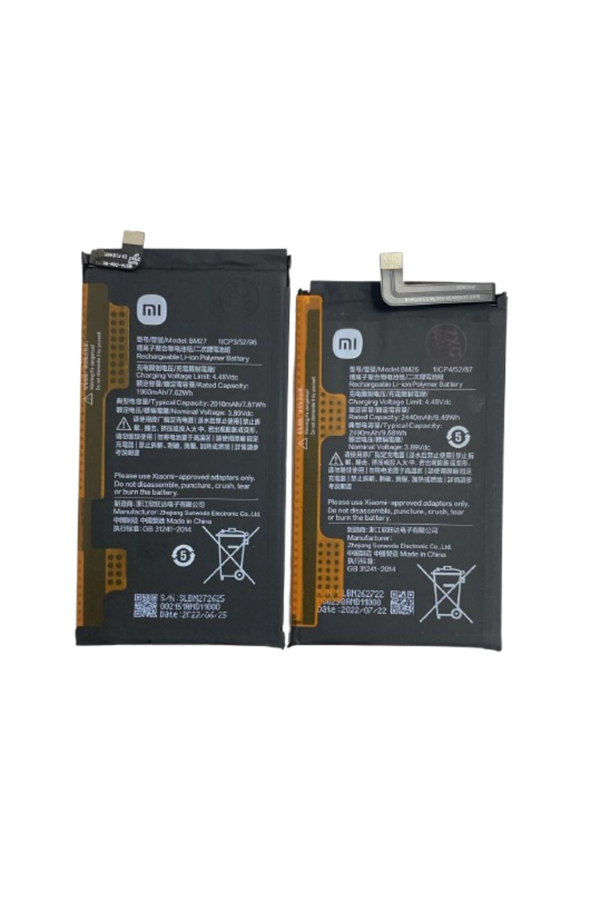 AXYA Xiaomi Mİ Mix Fold 2 Pil Batarya Takım 2 ad Bm26-Bm27 2li Set