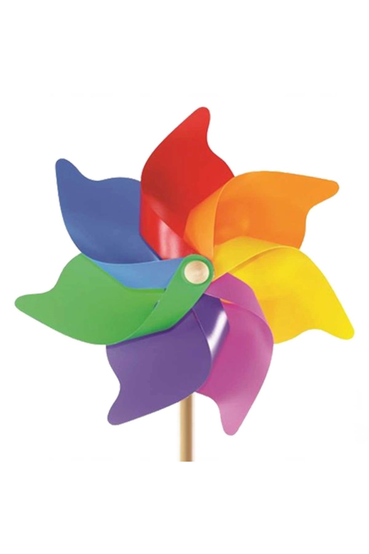 CANSA 7 Kanat 45 cm Gök Kuşağı Rüzgar Gülü