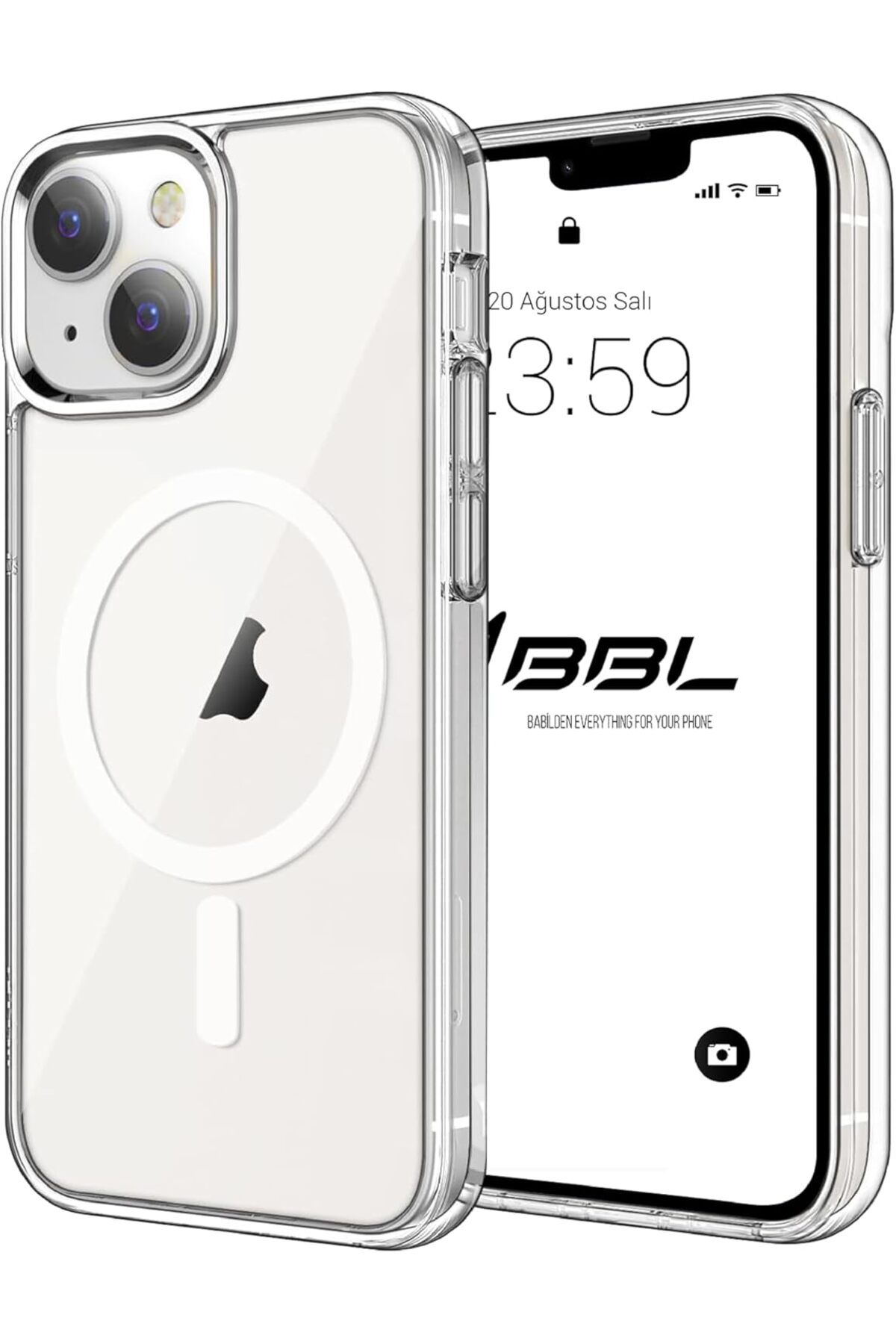 Mena Rise iPhone Magsafe Uyumlu Şeffaf Sert Kristal Mika Sararmaz Kılıf (iPhone 13) 1064272