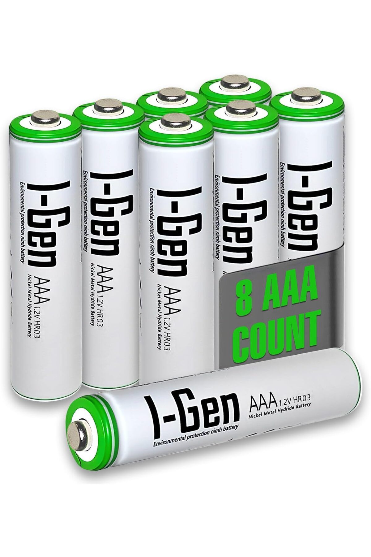 Mena Rise B140 8 Adet AAA 650 mAh Şarj Edilebilir İnce Kalem Pil 1.2V Ni-MH Şarjlı Pil 1064272