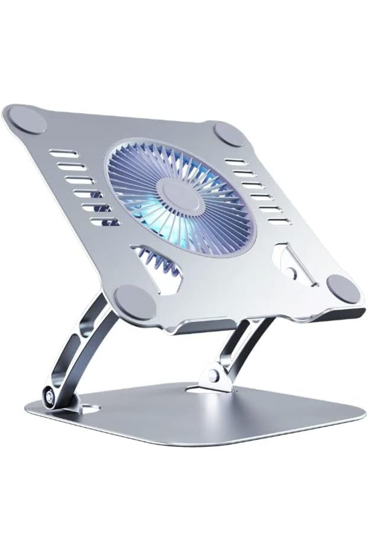 Mena Rise Usb Fanlı Notebook Bilgisayar Standı Güçlü Fan Yüksekliği Ayarlanabilir Tutucu Işıklı Fan