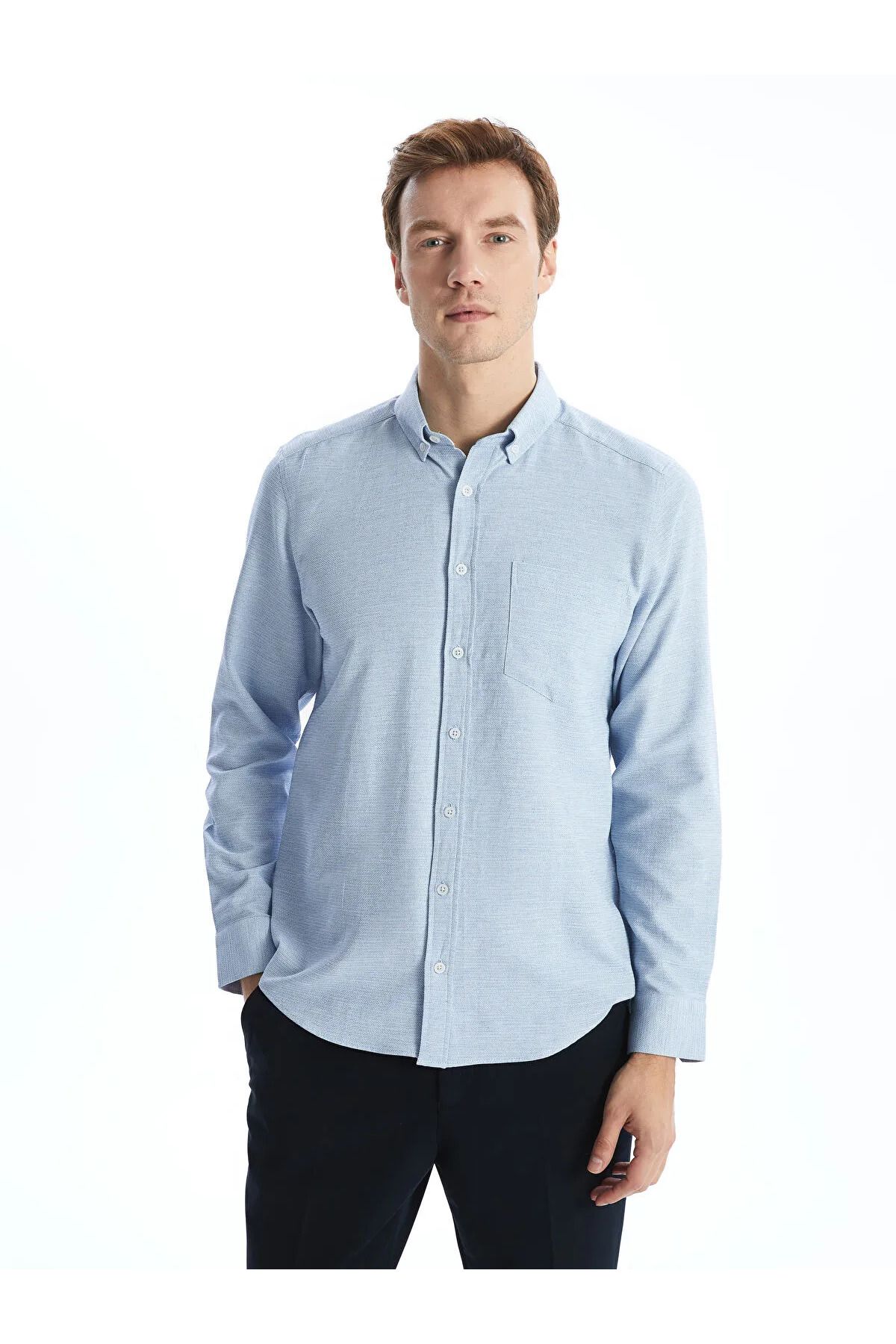 LC Waikiki Regular Fit Uzun Kollu Armürlü Erkek Gömlek