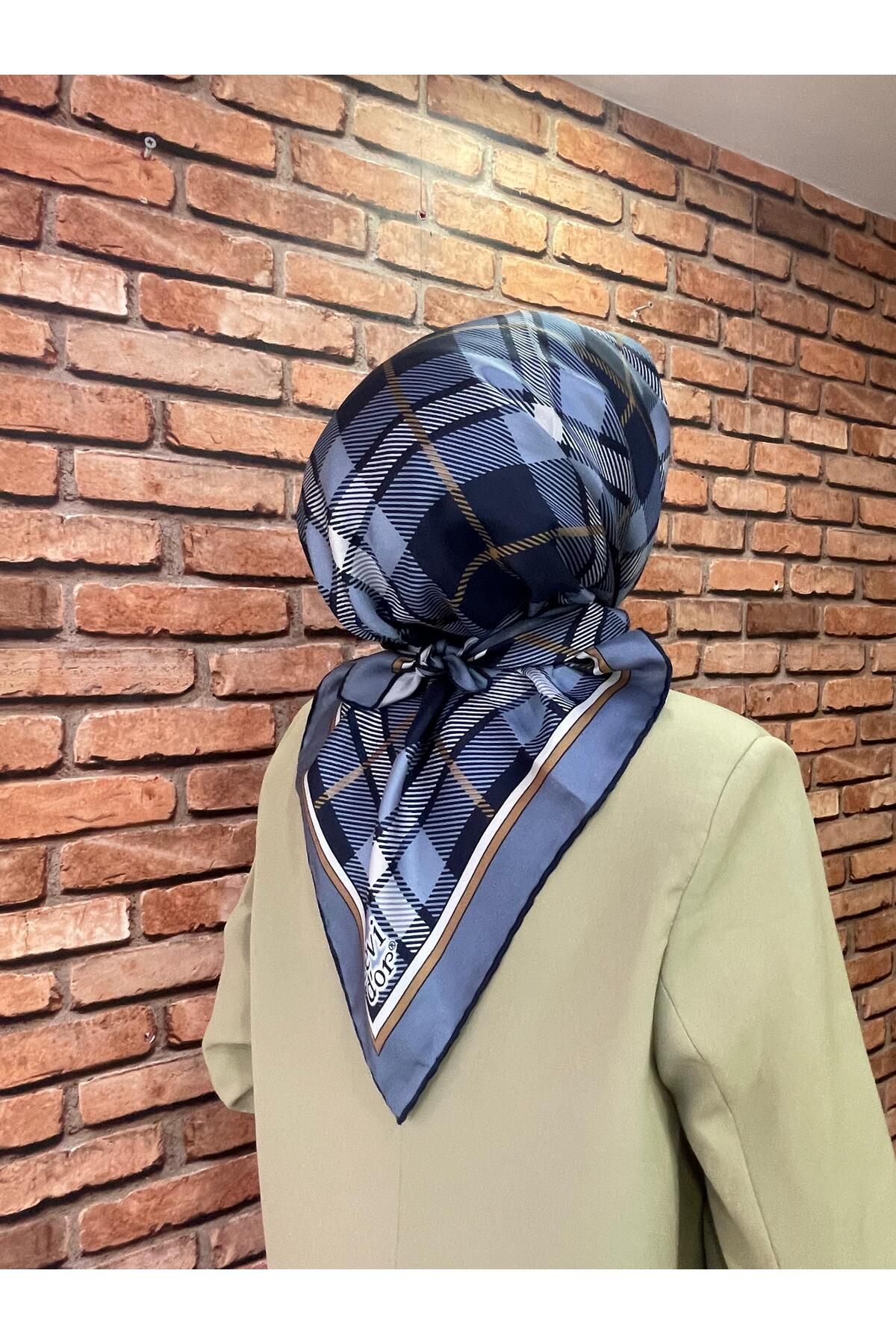 Levidor ekose twill ipek eşarp