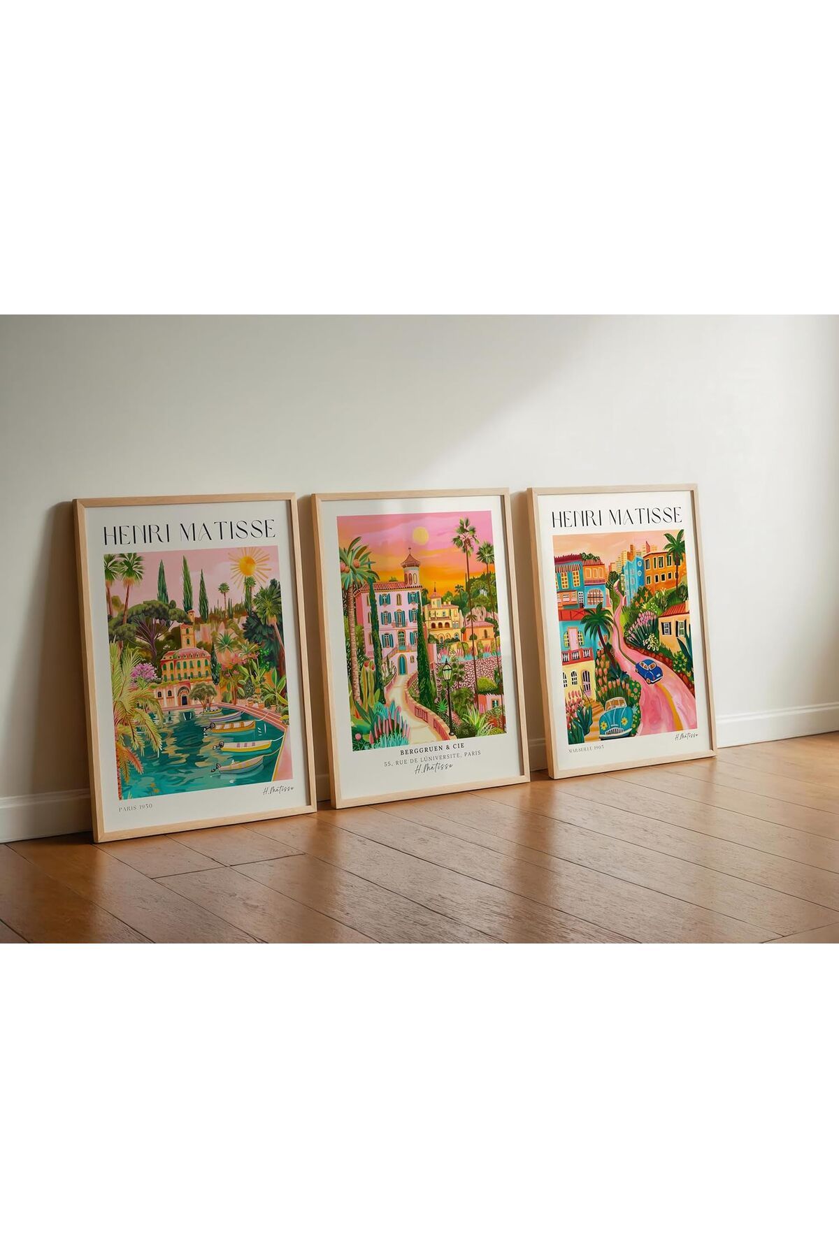 Mena Rise TuonShop 3'lü Çerçevesiz Poster, Modern Dekoratif Çerçevesiz Poster, Tablo (3Matisse2, 50 x 70)