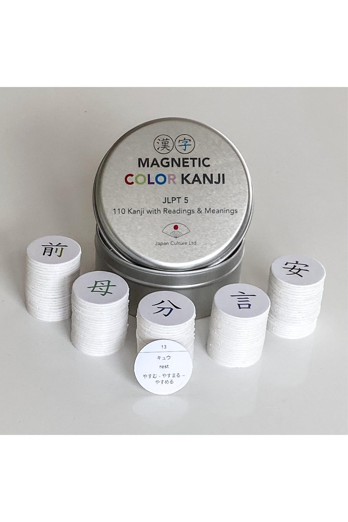 Mena Rise TuonShop Kültür Magnetic Color Kanji JLPT 5 Mıknatıslı 110 Kanji seti (Çeviri, Almanca) 11229