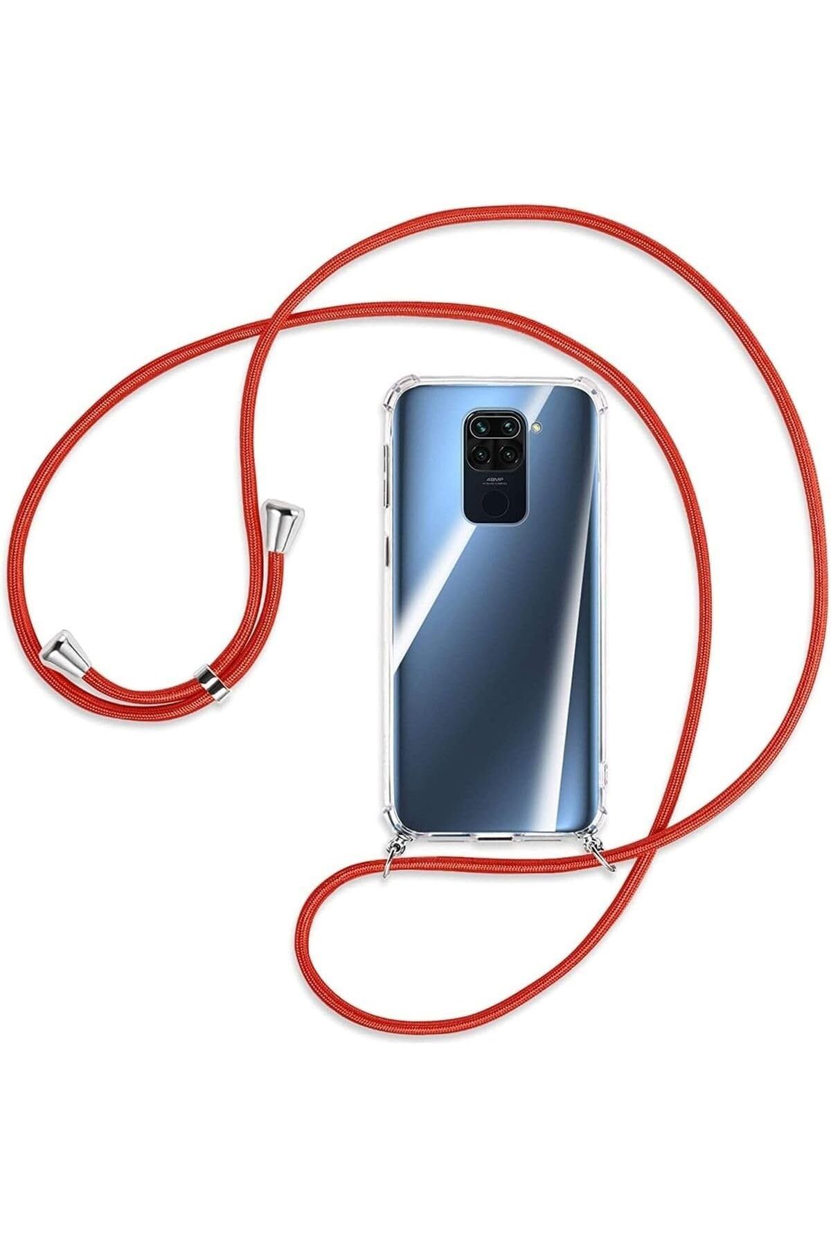 Mena Rise TuonShop Xiaomi Redmi Note 9 Kılıf Boyun Omuz Askılı Ipli Anti Şok Köşe Korumalı Şeffaf Sil
