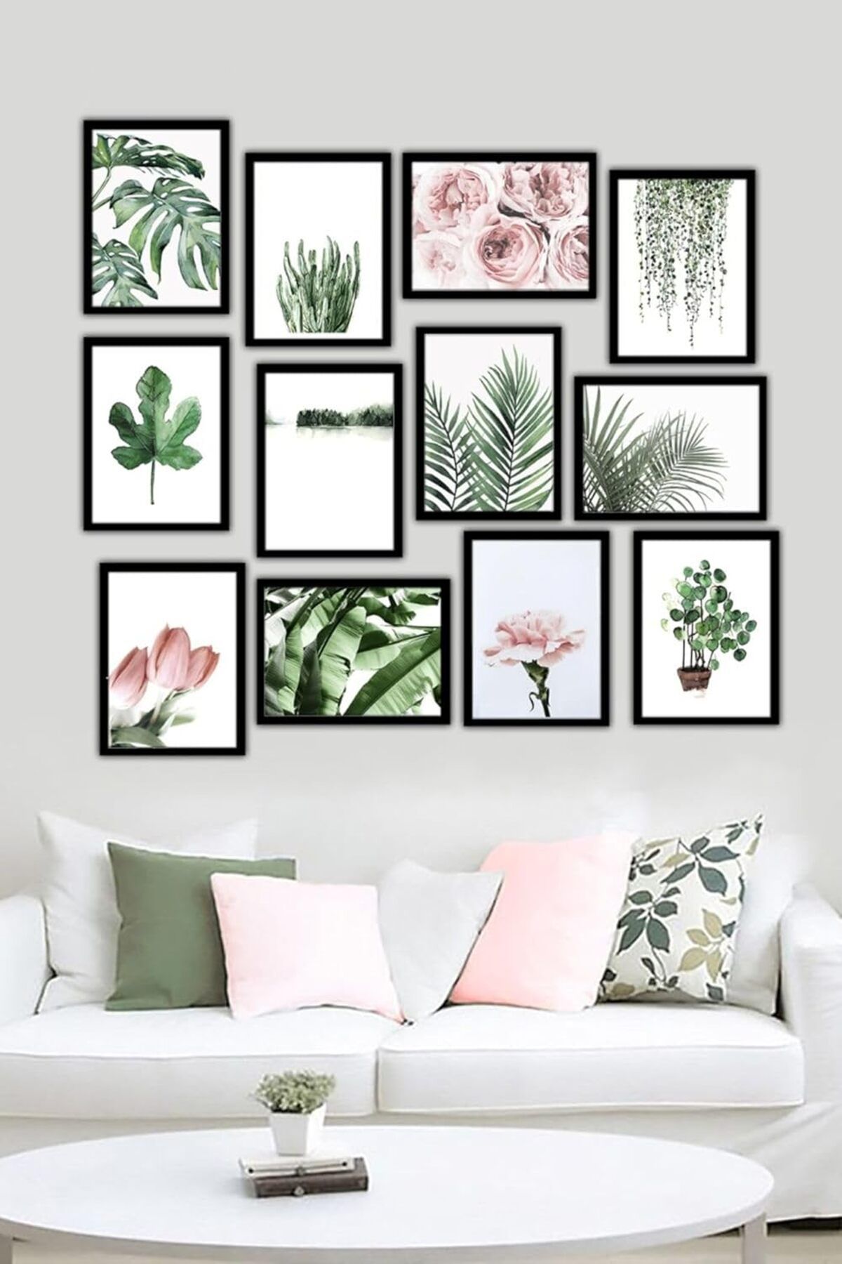 Mena Rise TuonShop 12 Parça Siyah Çerçeve Görünümlü Mdf Tablo Seti 12ARTSSA1, 20 x 30 1122991