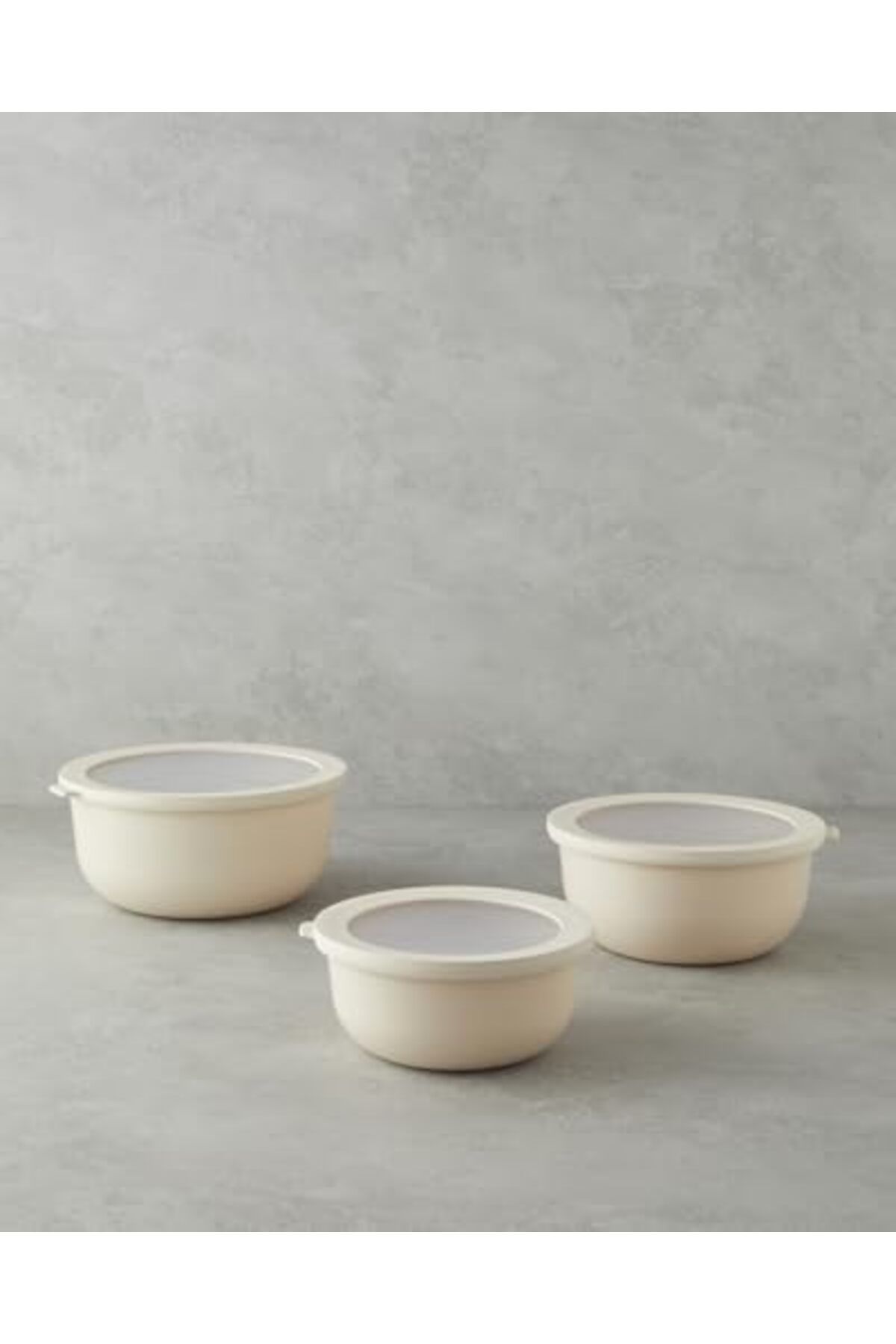 Mena Rise TuonShop Home Sara Plastik 3'lü Saklama Kabı Krem 1122991