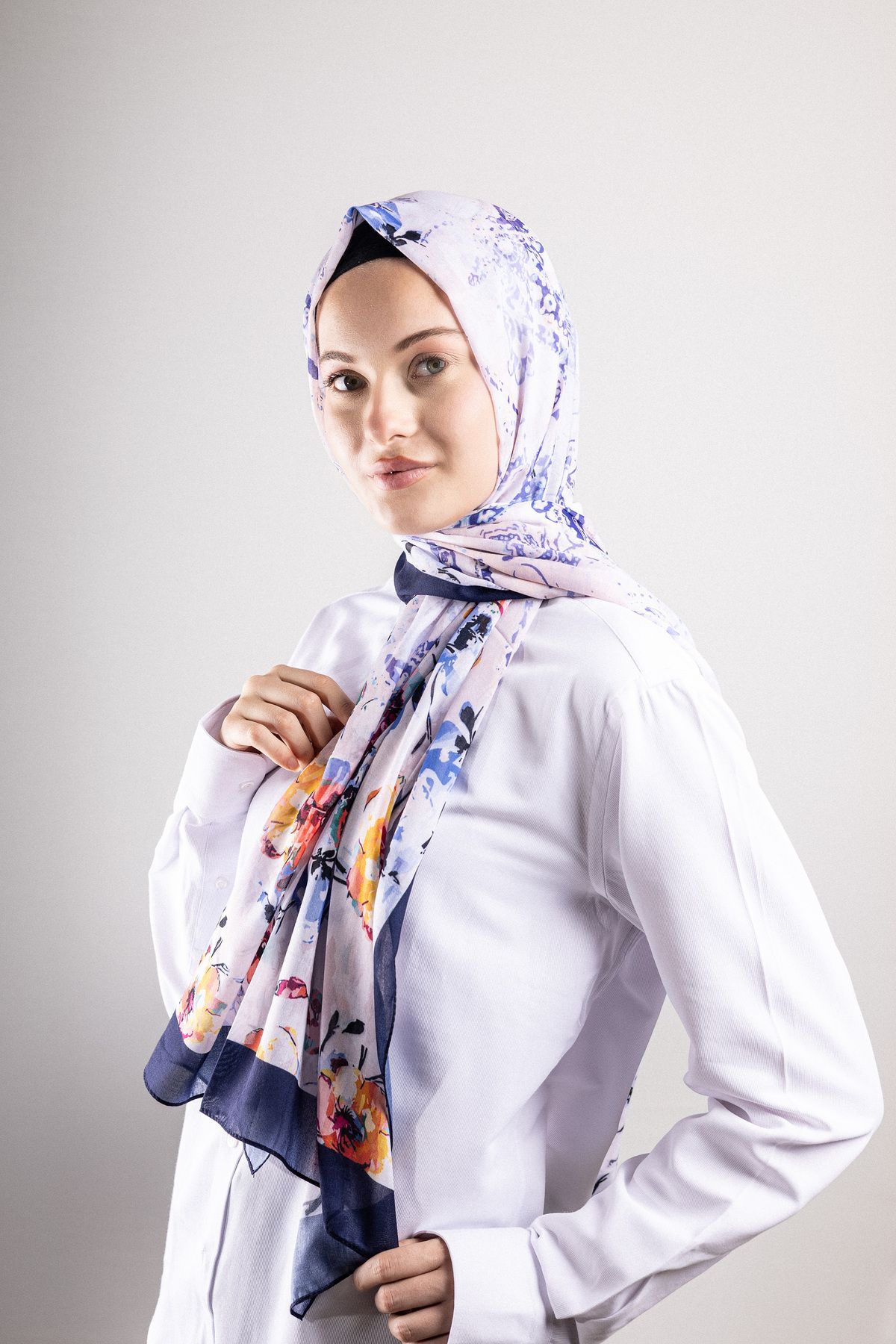 Akel Digital Soft Şal Pastel Çiçek Desen