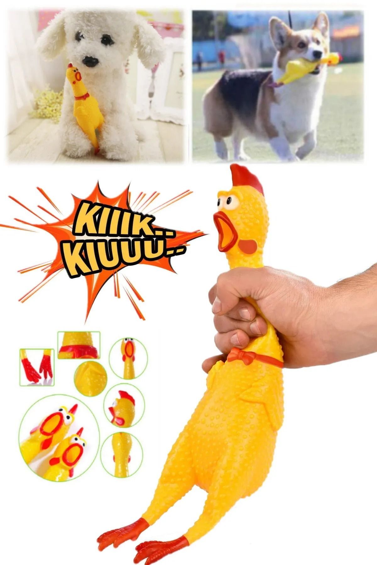 petürkiye Ses Çıkaran Tavuk Kedi Köpek Oyuncağı