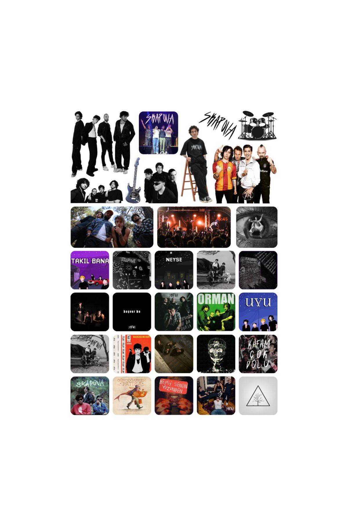 Ororabutik 32 Adet Skapova Indie Pop Sticker Seti - Etiket Seti Sketchbook
