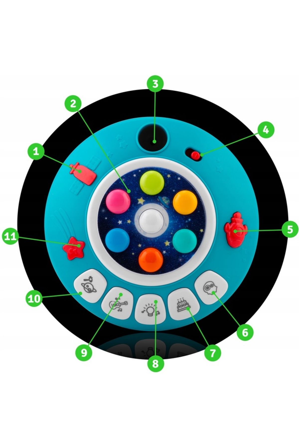 ideal STORE-Children's toy UFO Spaceship idealSTORE, with Hammer and Lights, Melodies, Develops Motor Skills 5